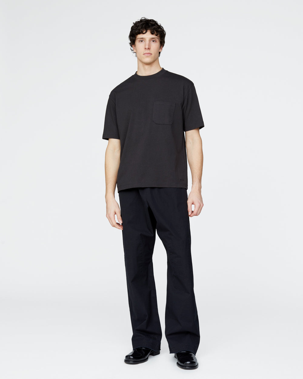 Heavyweight Jersey Crew Neck Pocket Tee - Black