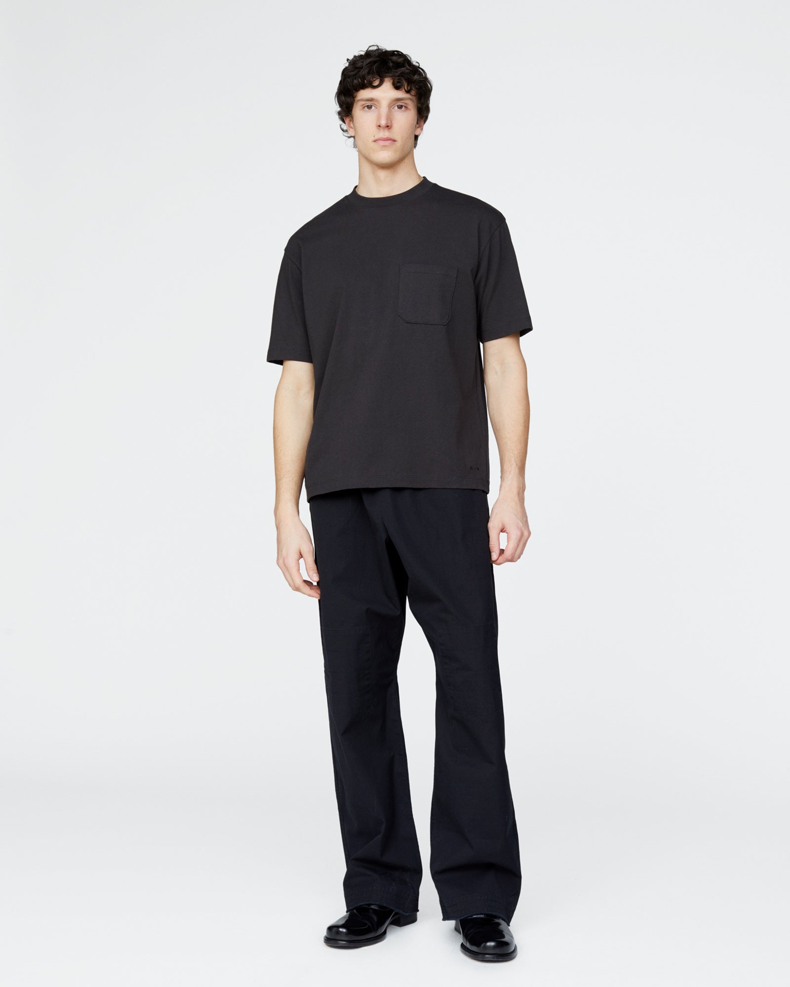 Heavyweight Jersey Crew Neck Pocket Tee - Black