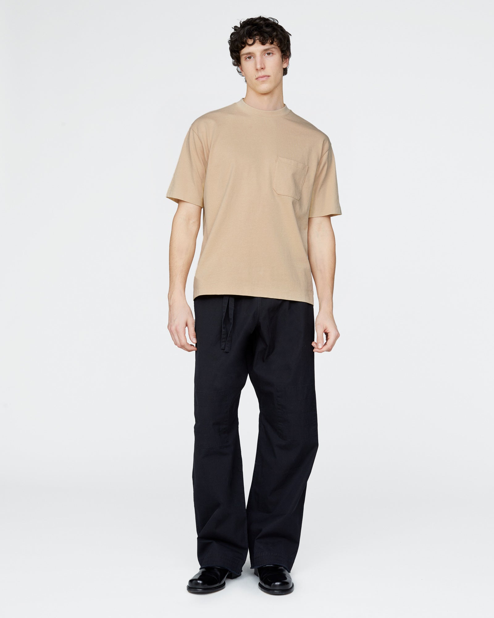 Heavyweight Jersey Crew Neck Pocket Tee - Macadamia