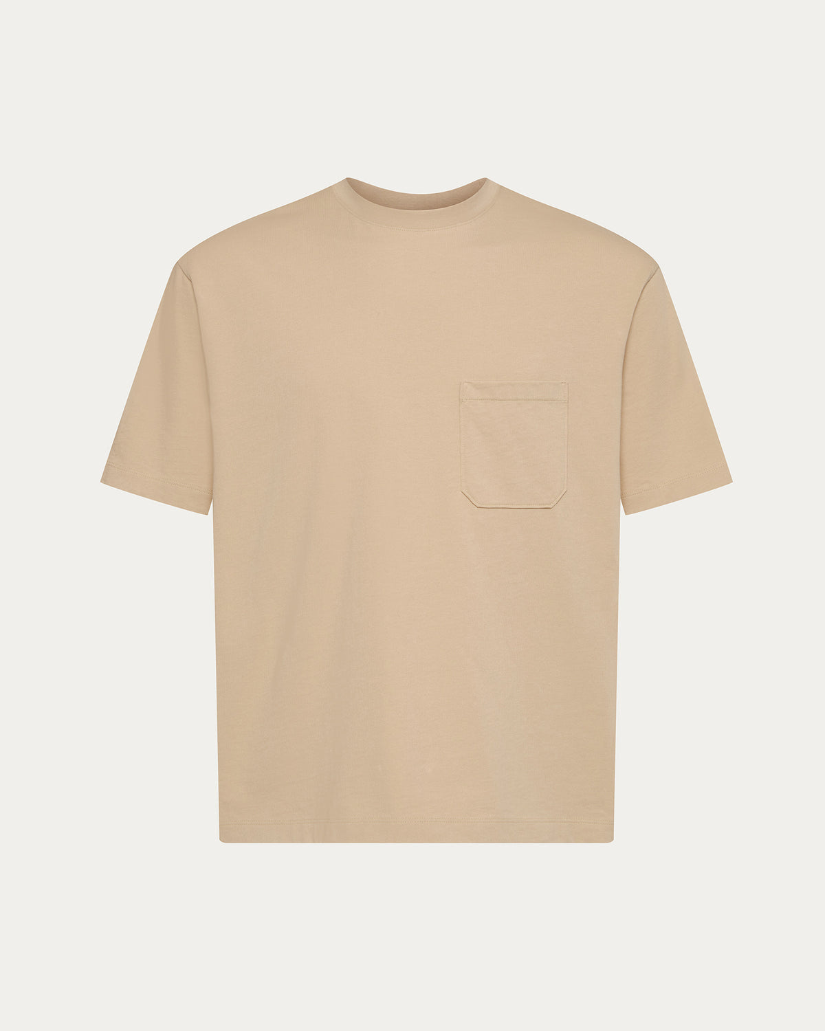 Heavyweight Jersey Crew Neck Pocket Tee - Macadamia