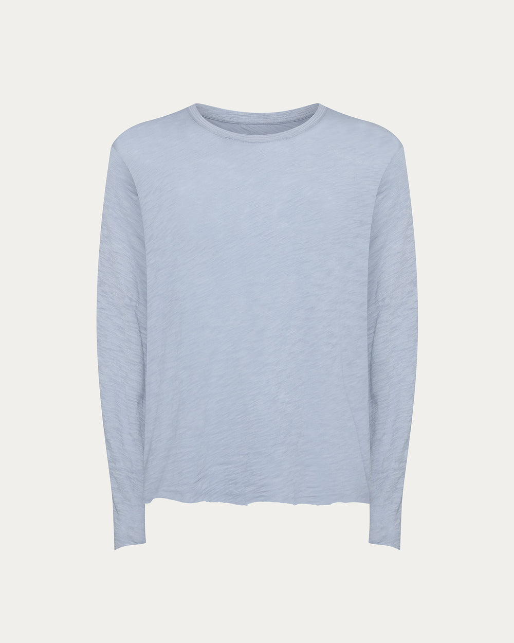 Slub Jersey Long Sleeve Destroyed Wash Tee - Cool Water