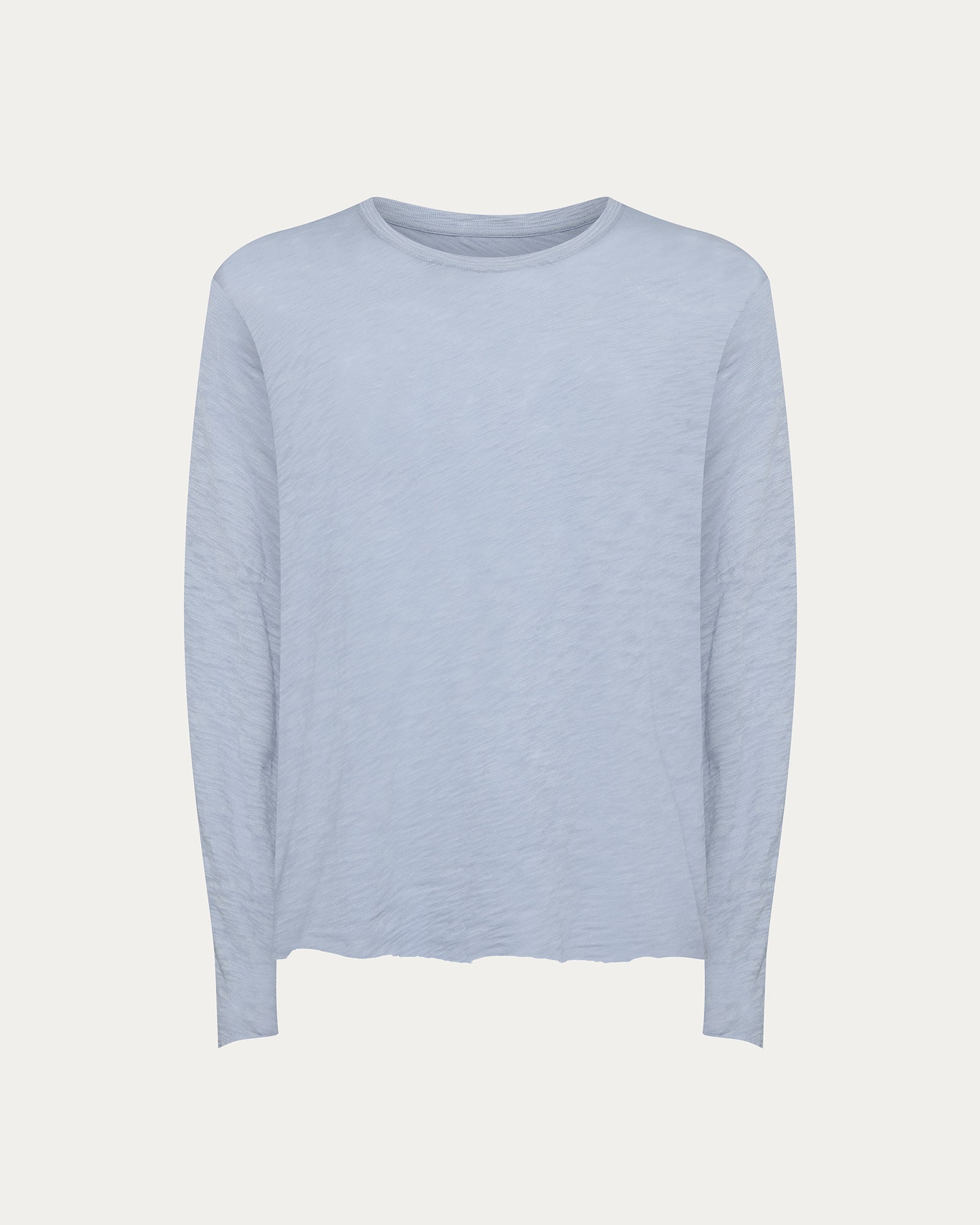 Slub Jersey Long Sleeve Destroyed Wash Tee - Cool Water