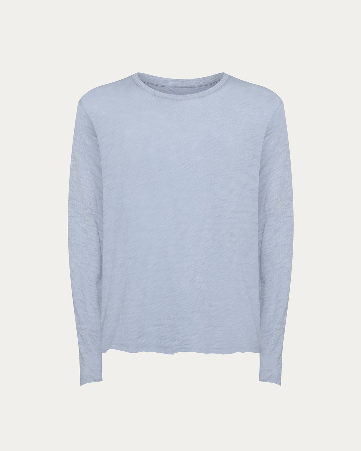 Slub Jersey Long Sleeve Destroyed Wash Tee - Cool Water