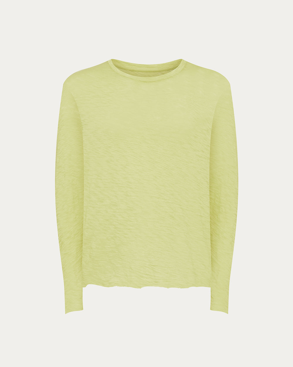 Slub Jersey Long Sleeve Destroyed Wash Tee - Mellow Yellow