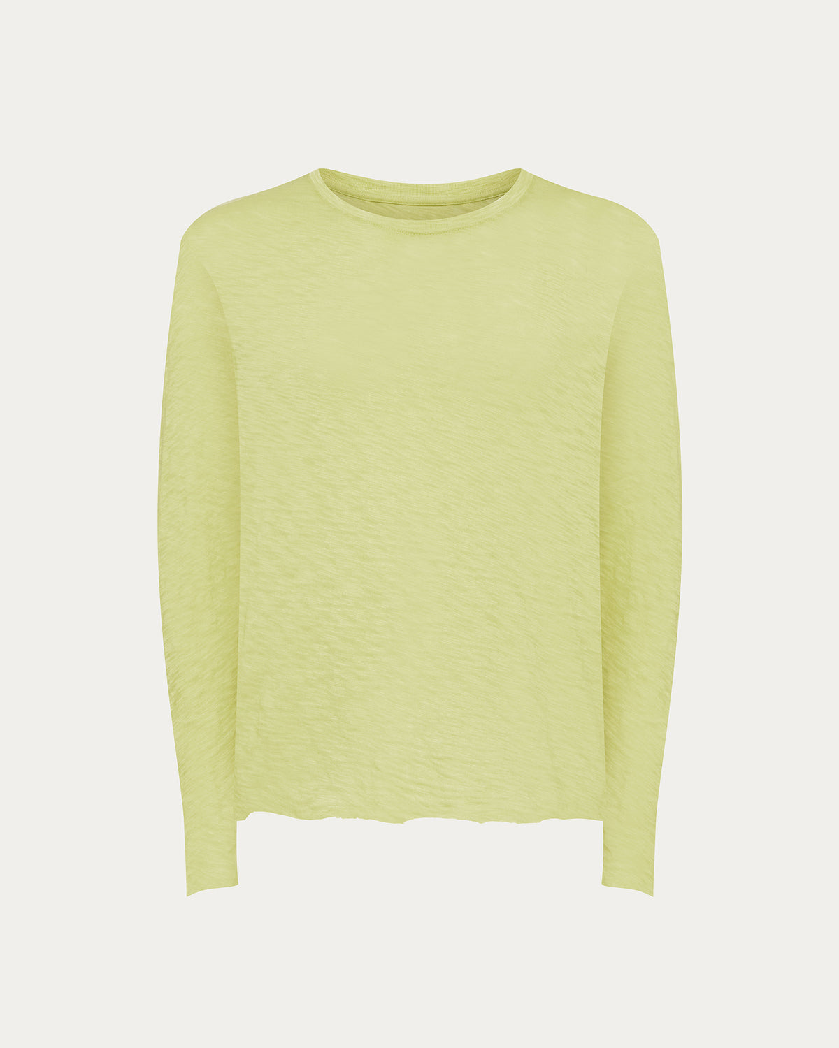 Slub Jersey Long Sleeve Destroyed Wash Tee - Mellow Yellow