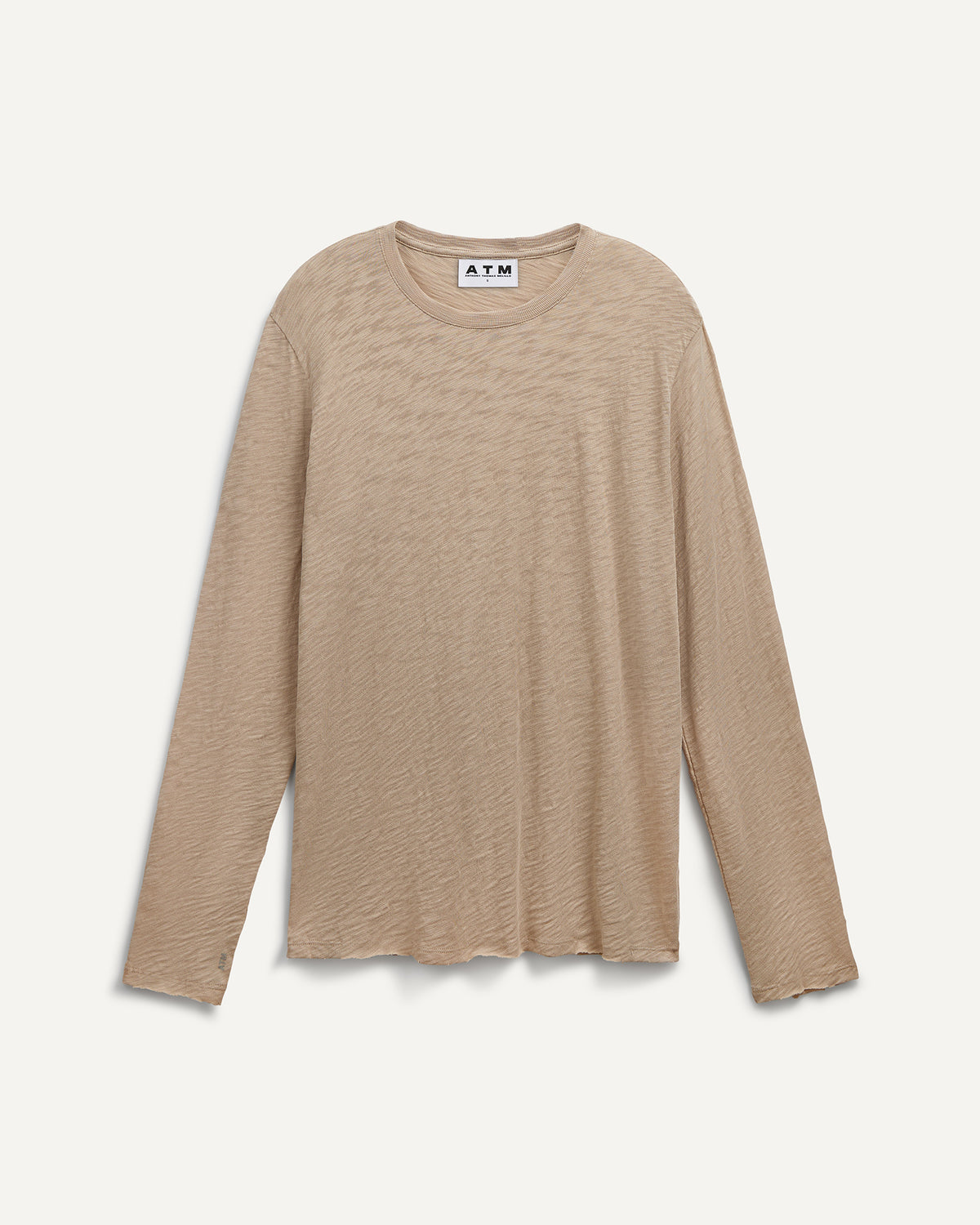 Slub Jersey Long Sleeve Destroyed Wash Tee - Dune