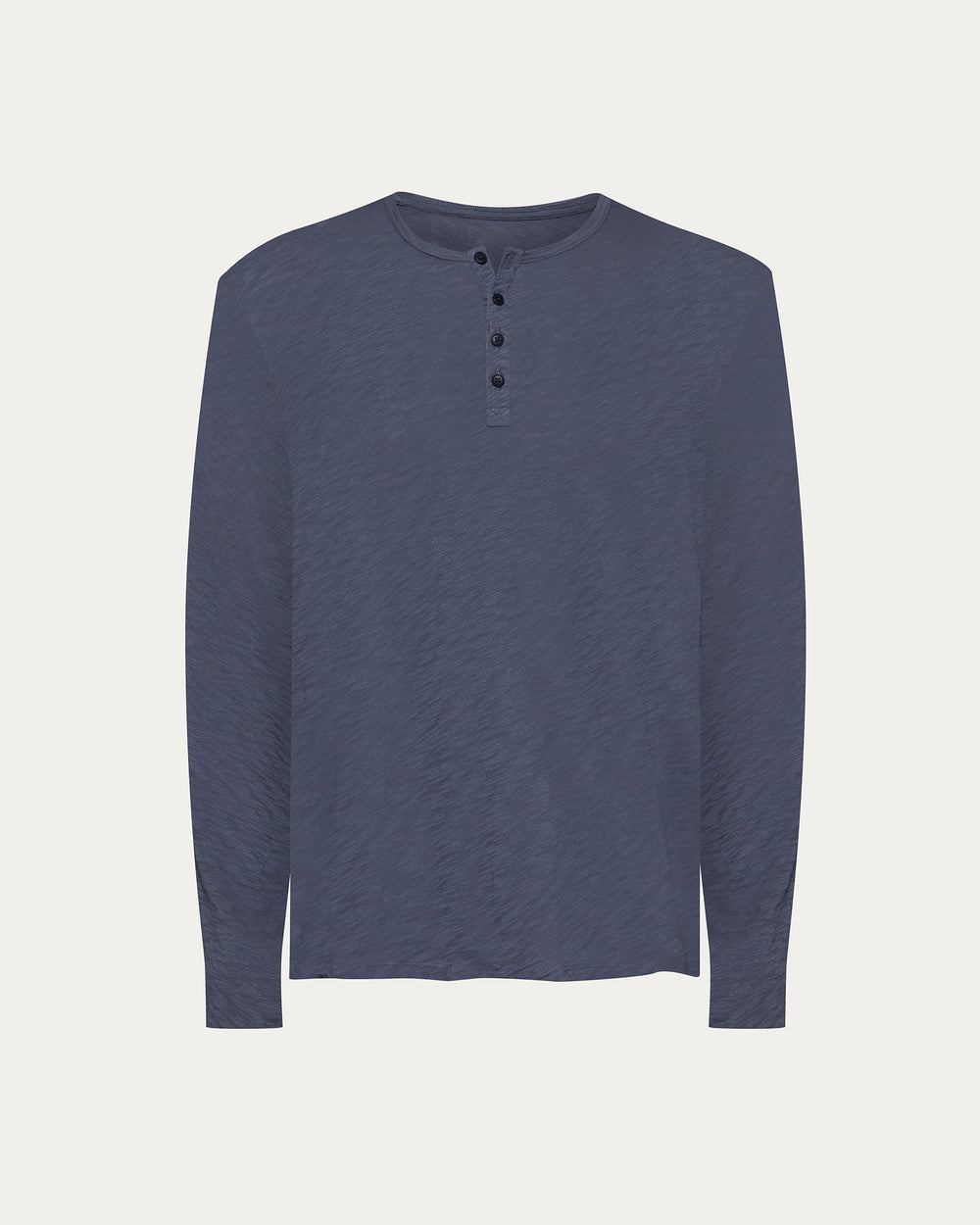 Slub Jersey Destroyed Wash Henley - Dusk Blue