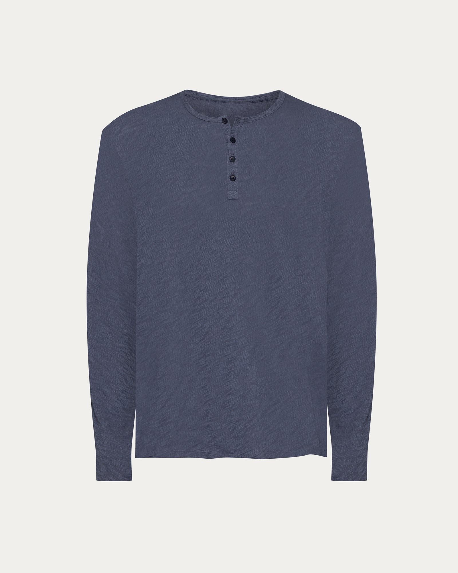 Slub Jersey Destroyed Wash Henley - Dusk Blue