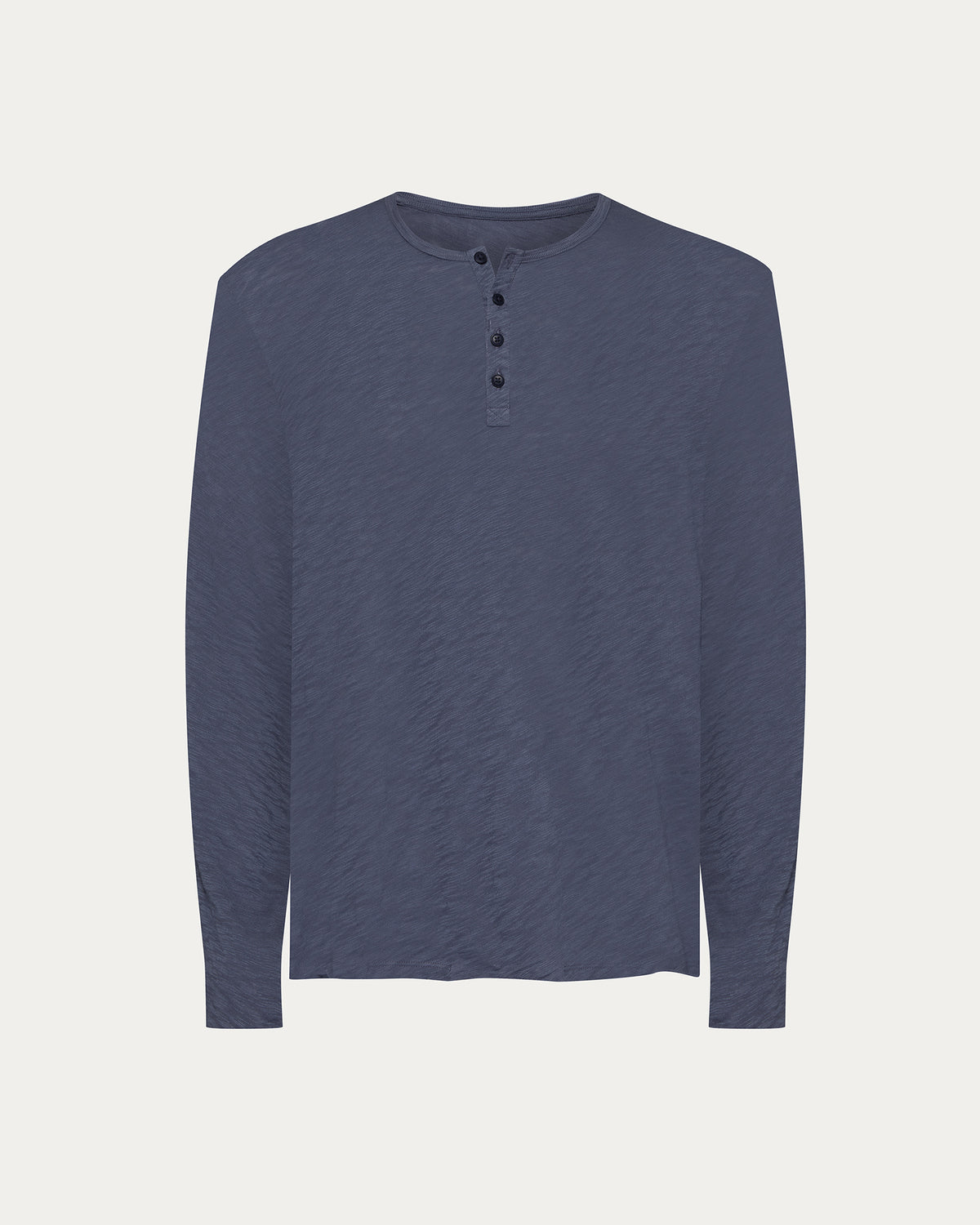 Slub Jersey Destroyed Wash Henley - Dusk Blue