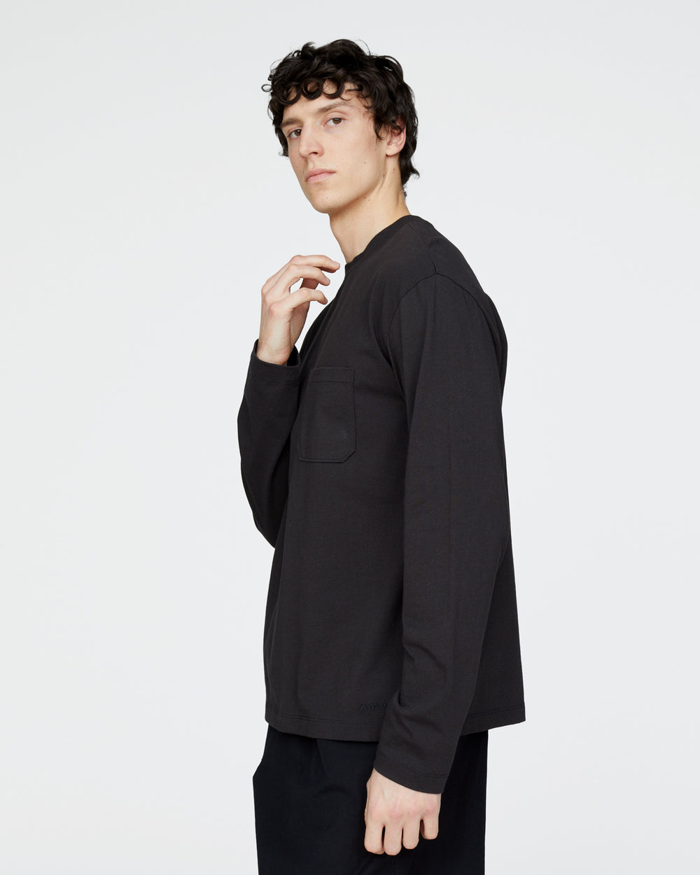 Heavyweight Jersey Long Sleeve Crew - Black