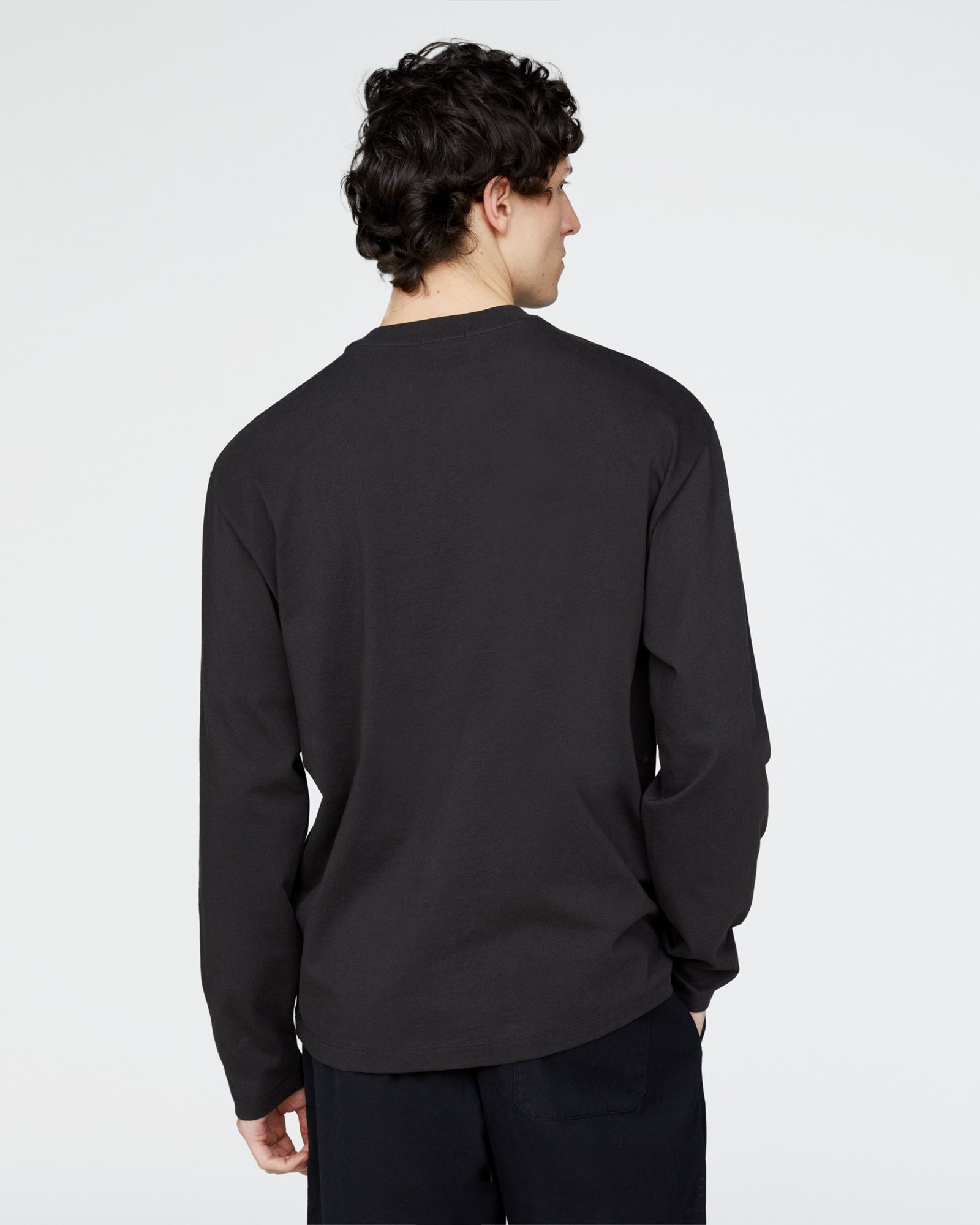 Heavyweight Jersey Long Sleeve Crew - Black