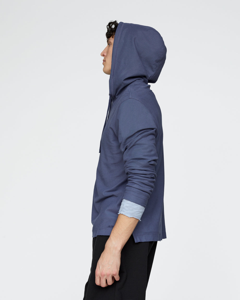 Pima Cotton Pique Hoodie - Dusk Blue