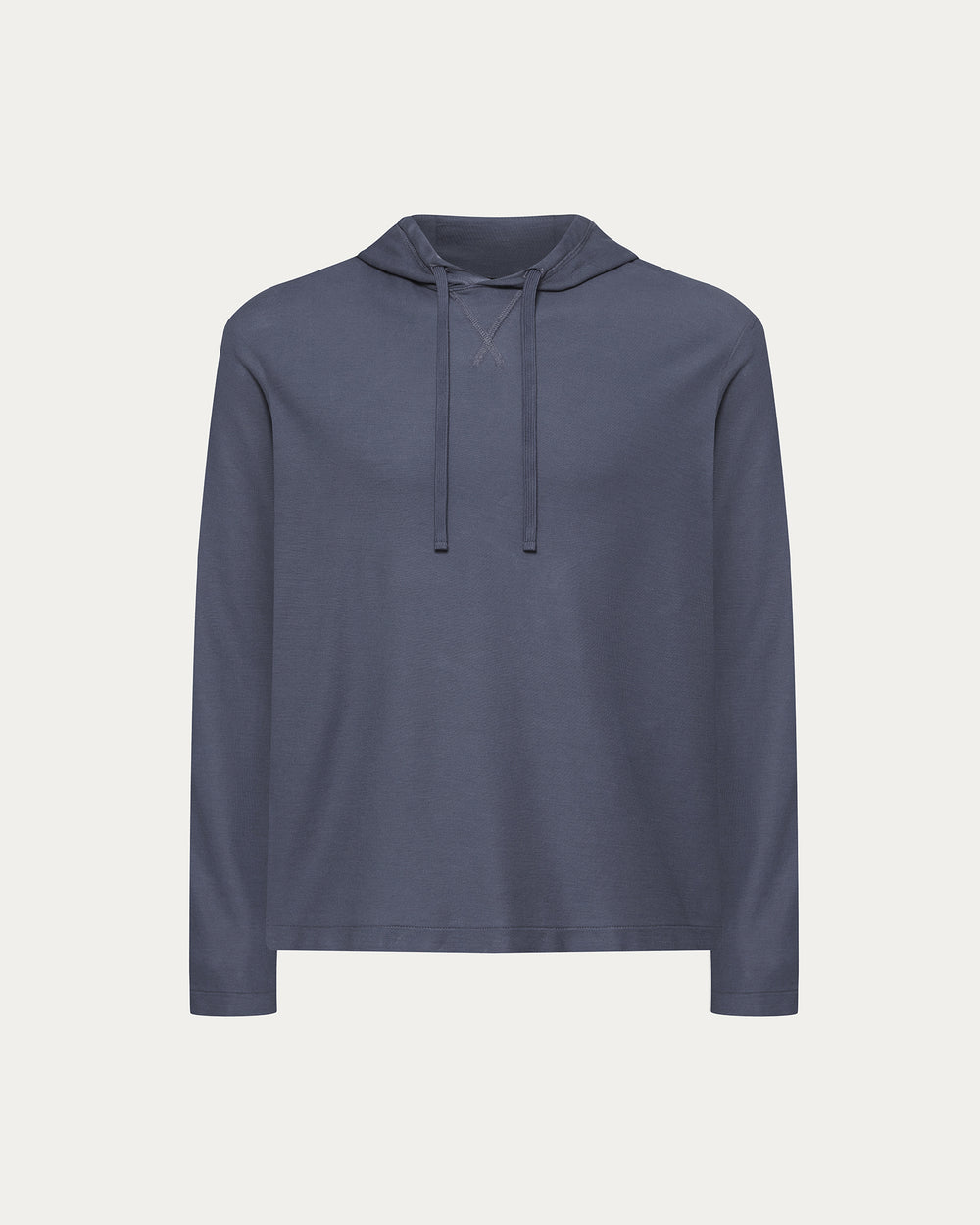 Pima Cotton Pique Hoodie - Dusk Blue