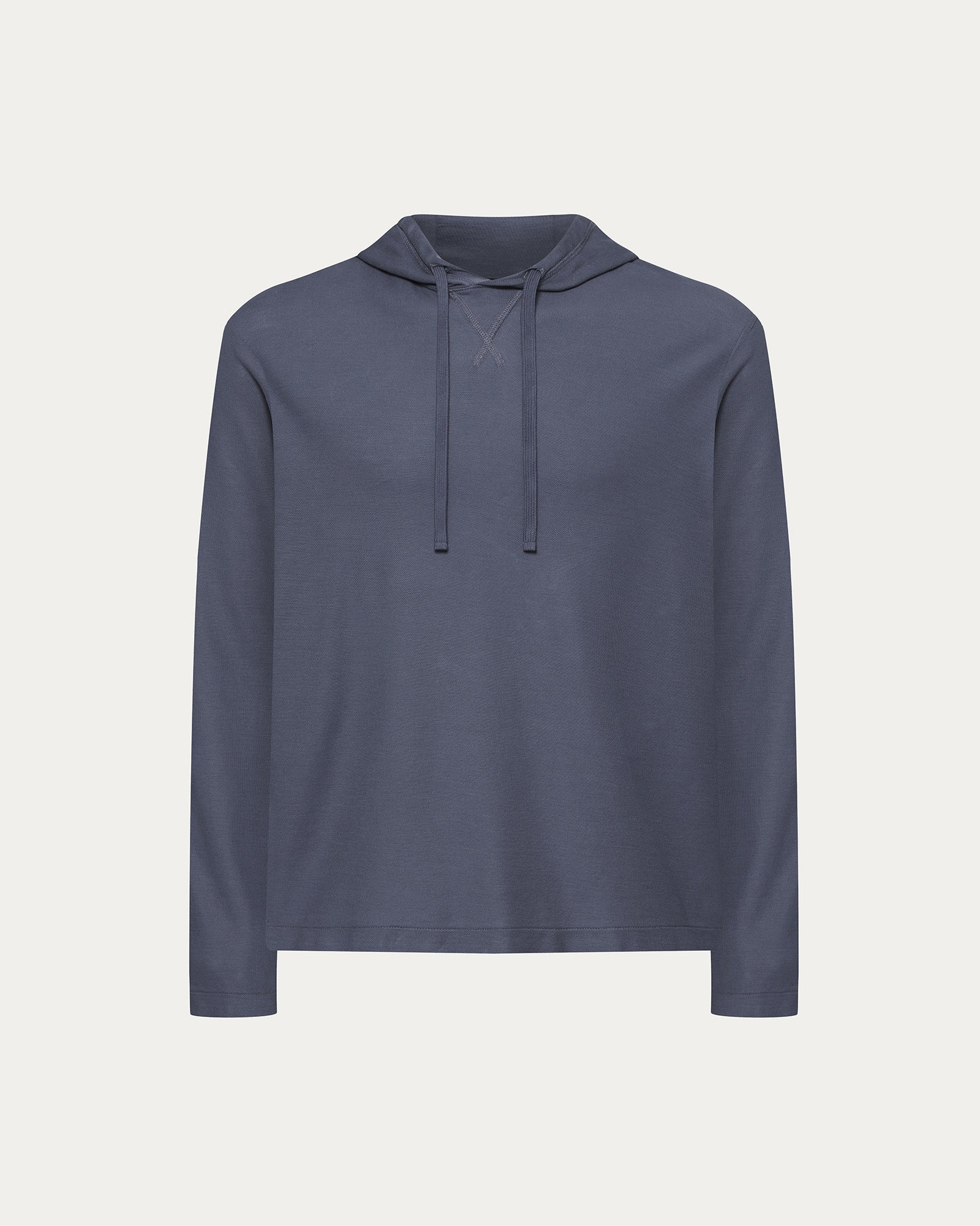 Pima Cotton Pique Hoodie - Dusk Blue