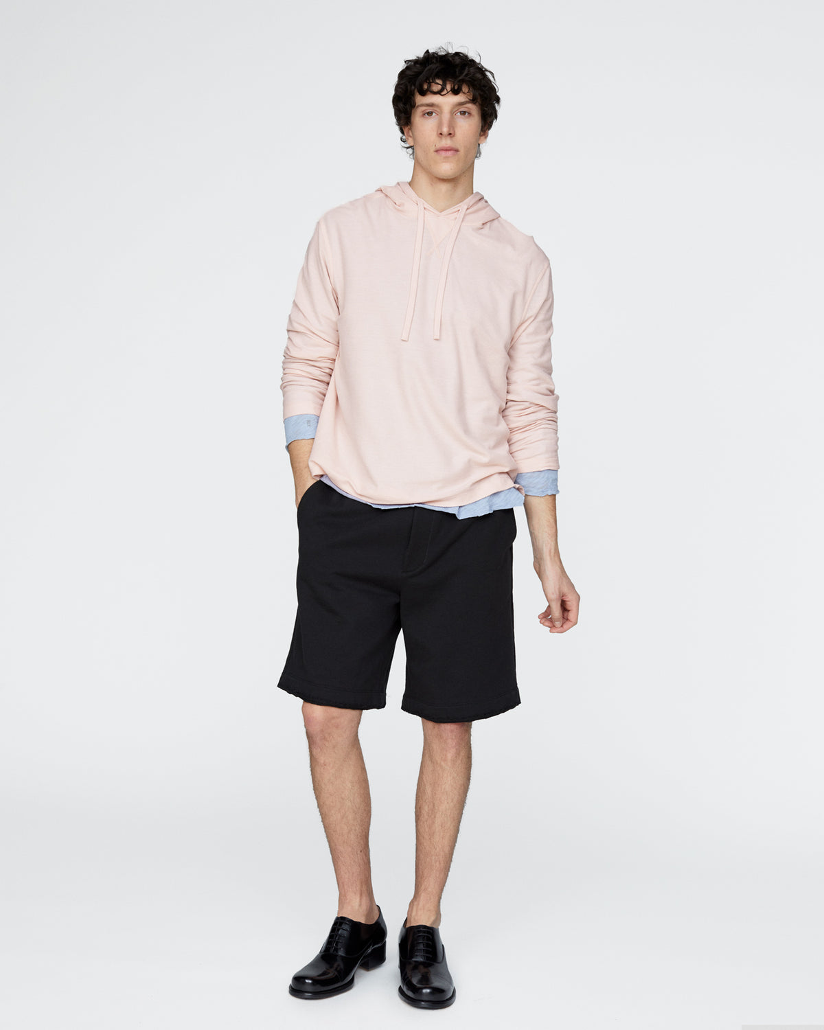 Pima Cotton Pique Hoodie - Faded Rose