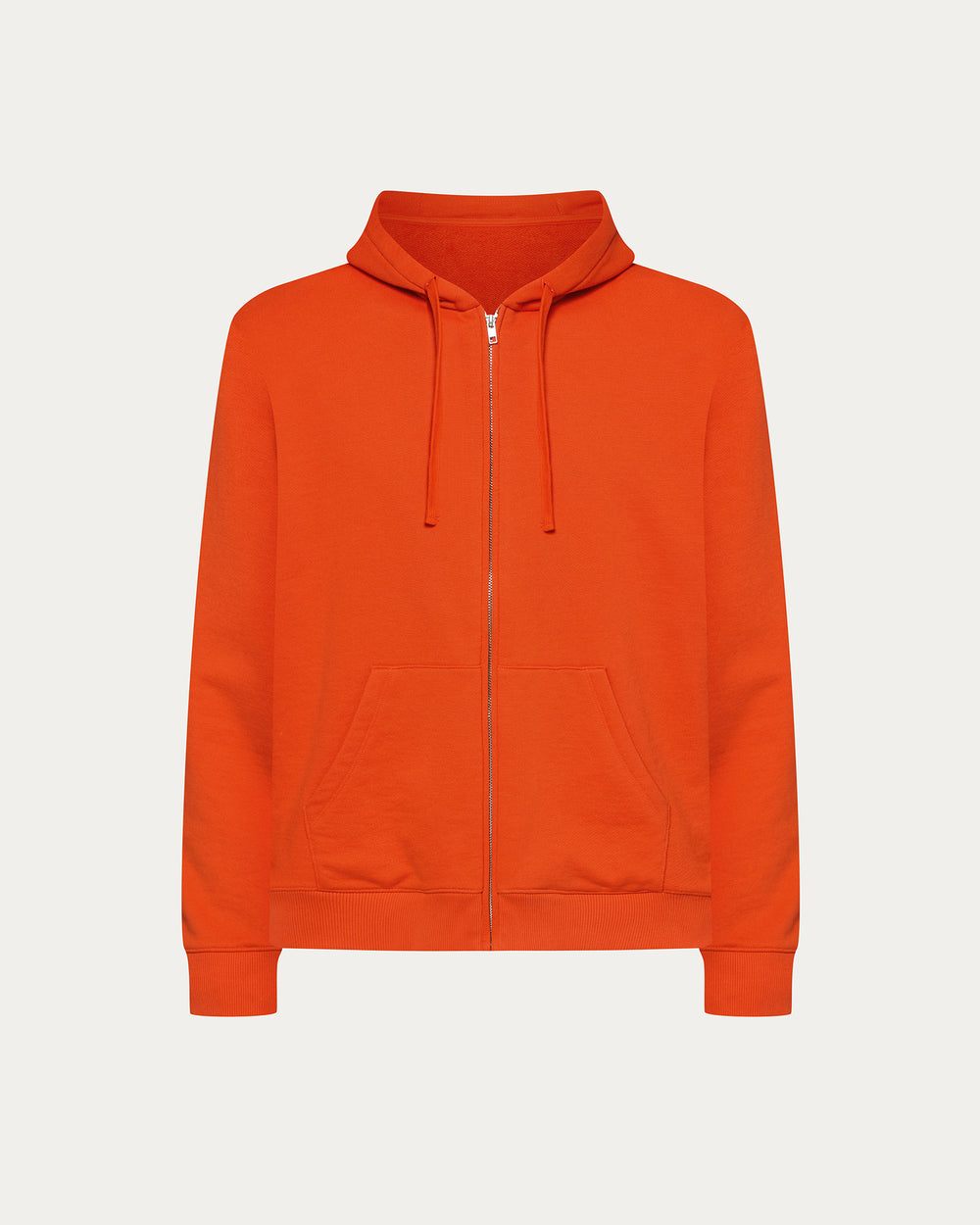 French Terry Zip-Up Hoodie - Tomato