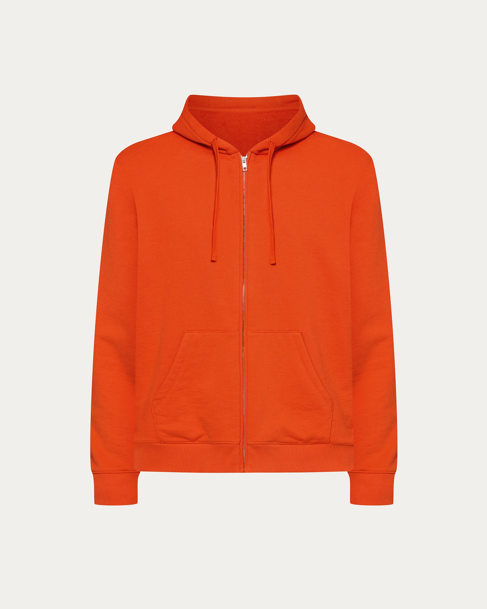 French Terry Zip-Up Hoodie - Tomato