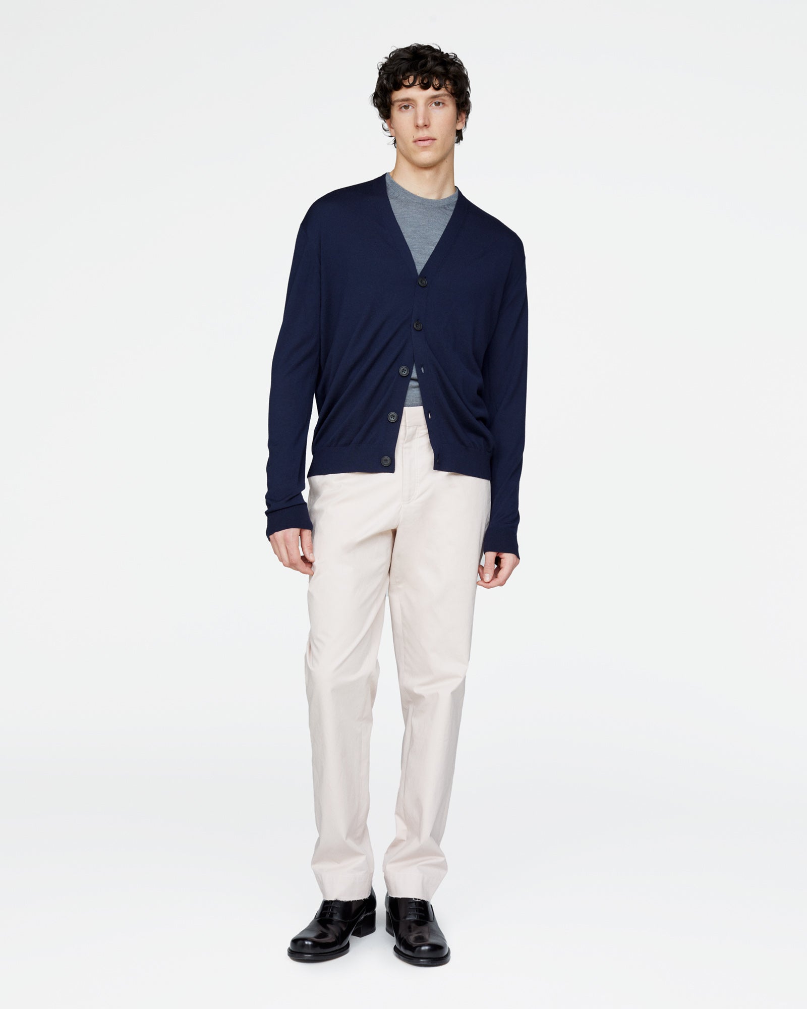 Extra Fine Merino Wool Cardigan - Midnight
