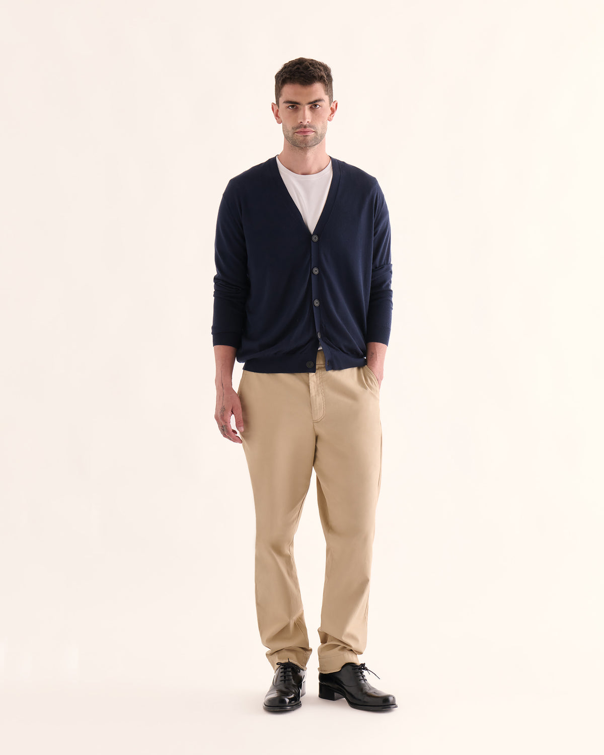 Extra Fine Merino Wool Cardigan - Midnight