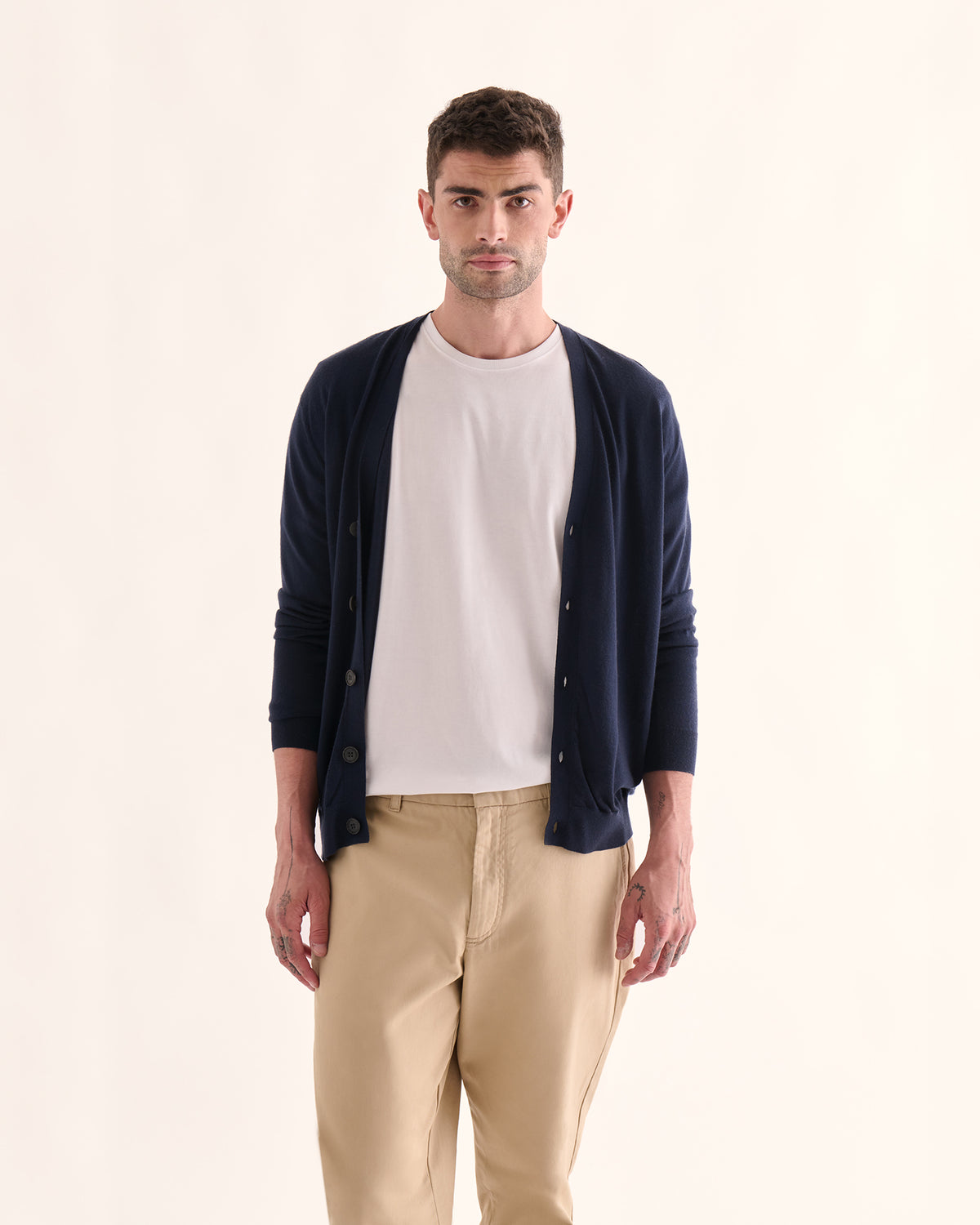 Extra Fine Merino Wool Cardigan - Midnight