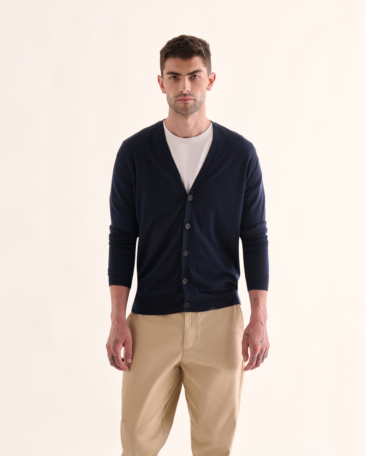 Extra Fine Merino Wool Cardigan - Midnight