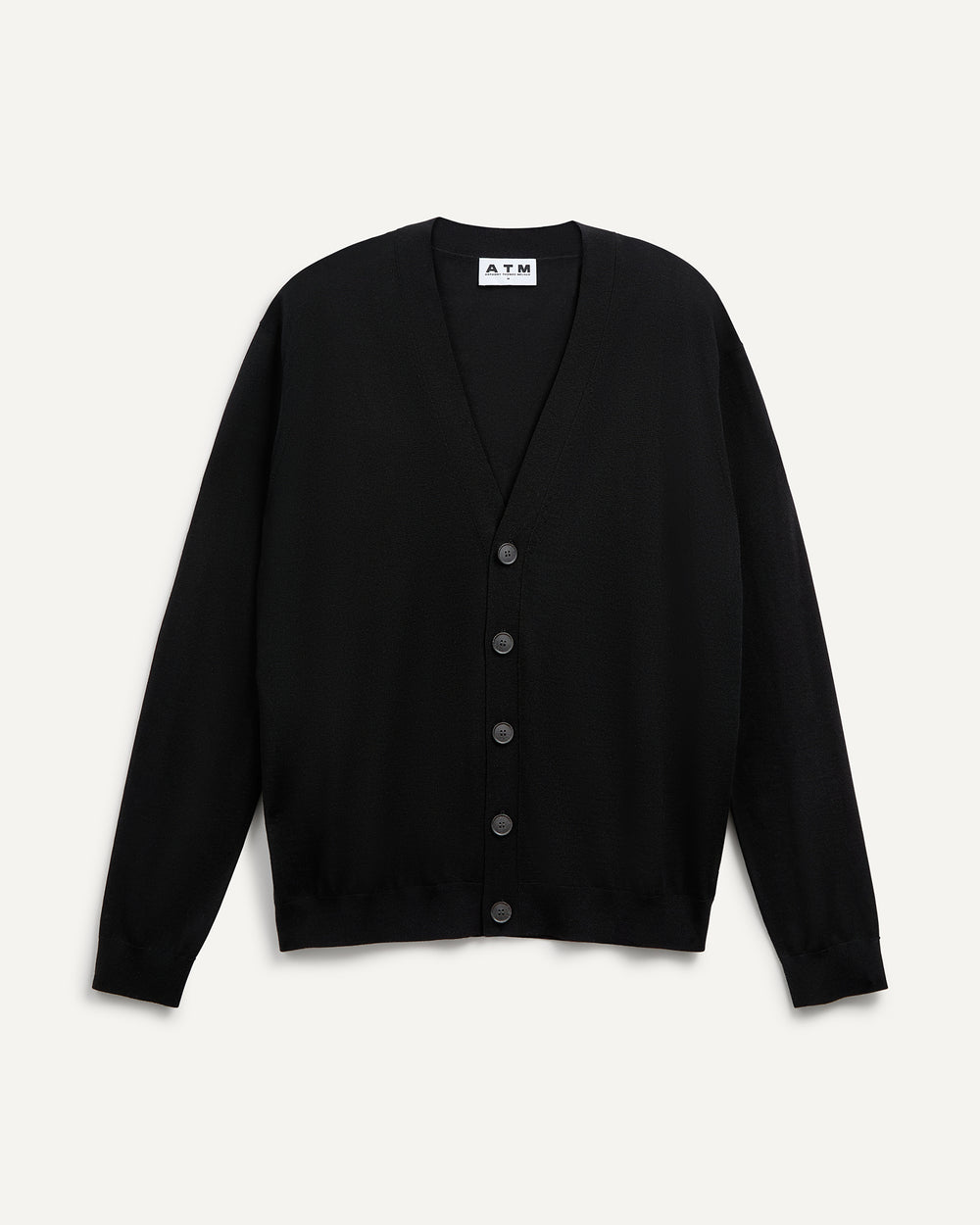Extra Fine Merino Wool Cardigan - Black