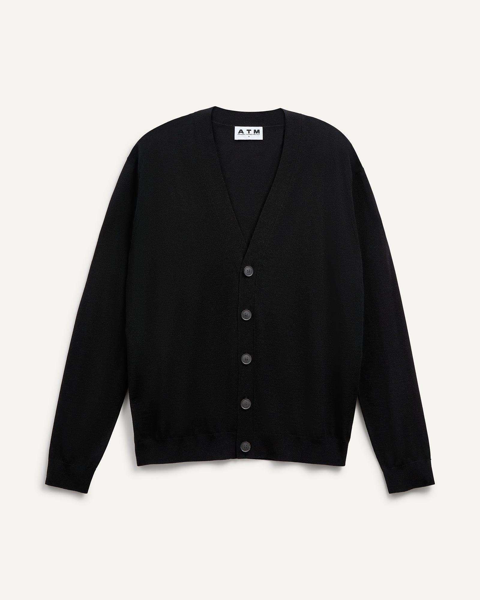 Extra Fine Merino Wool Cardigan - Black