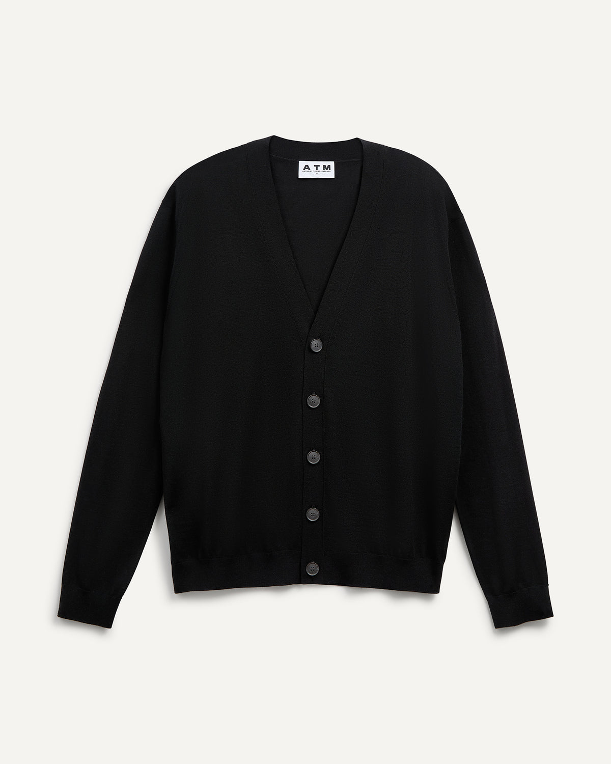 Extra Fine Merino Wool Cardigan - Black