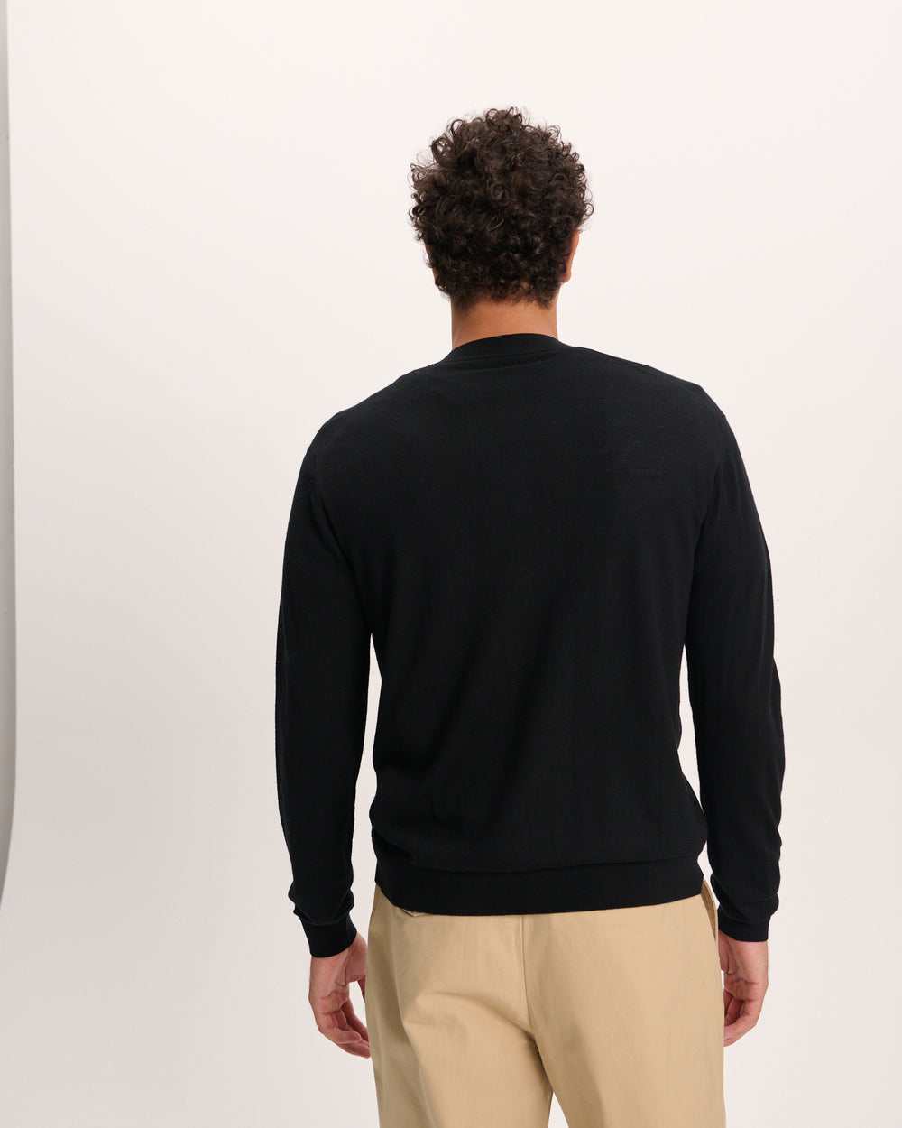 Extra Fine Merino Wool Cardigan - Black