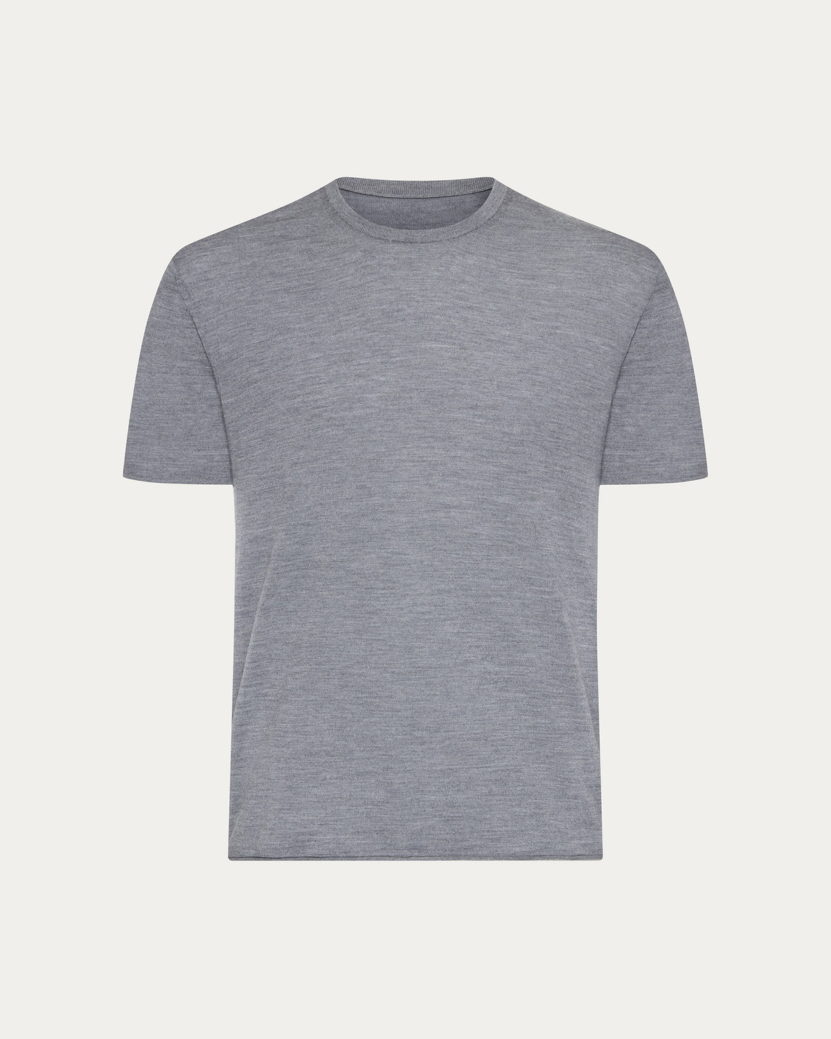 Extra Fine Merino Wool Crew Neck Tee - Medium Heather Grey