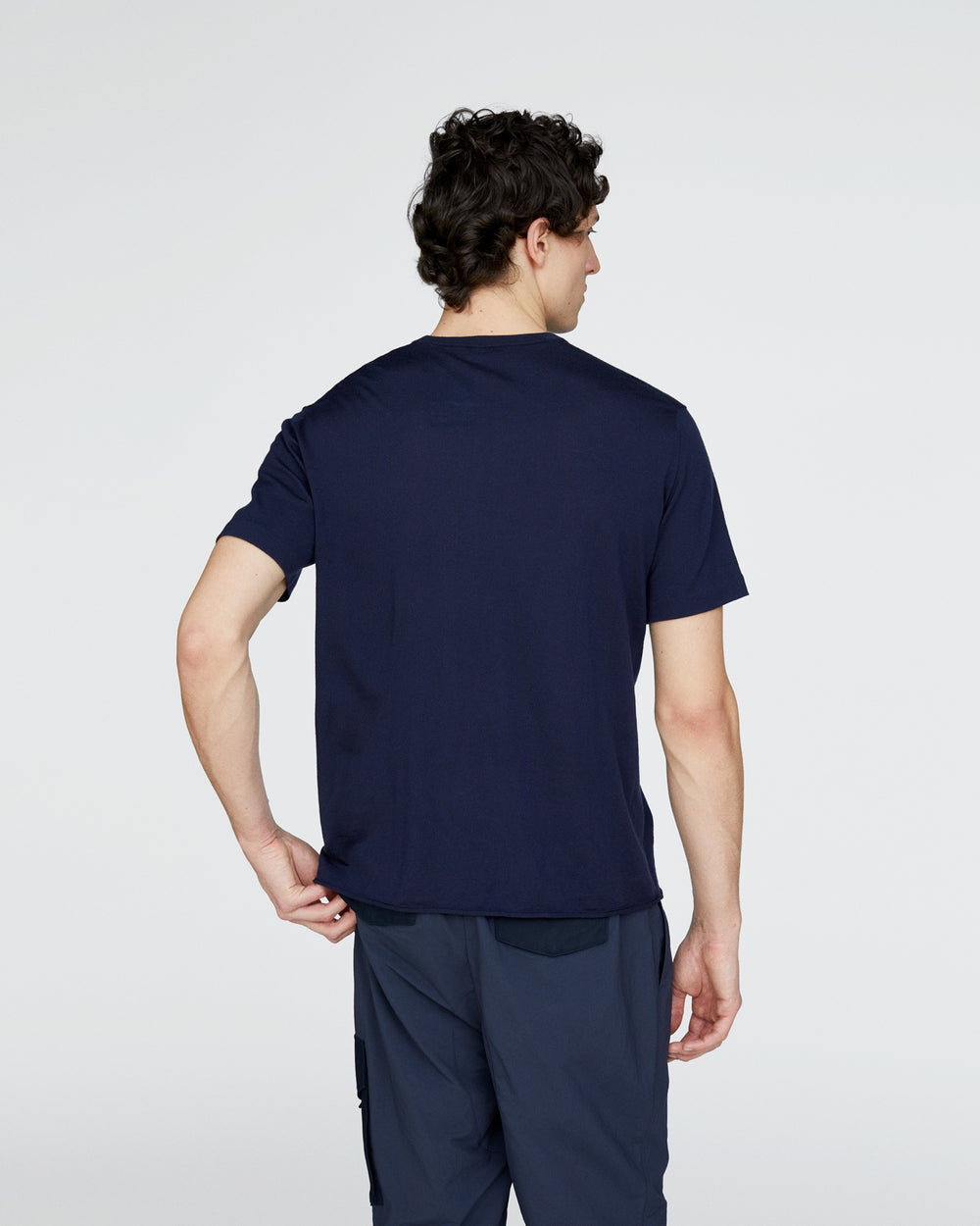 Extra Fine Merino Wool Crew Neck Tee - Midnight