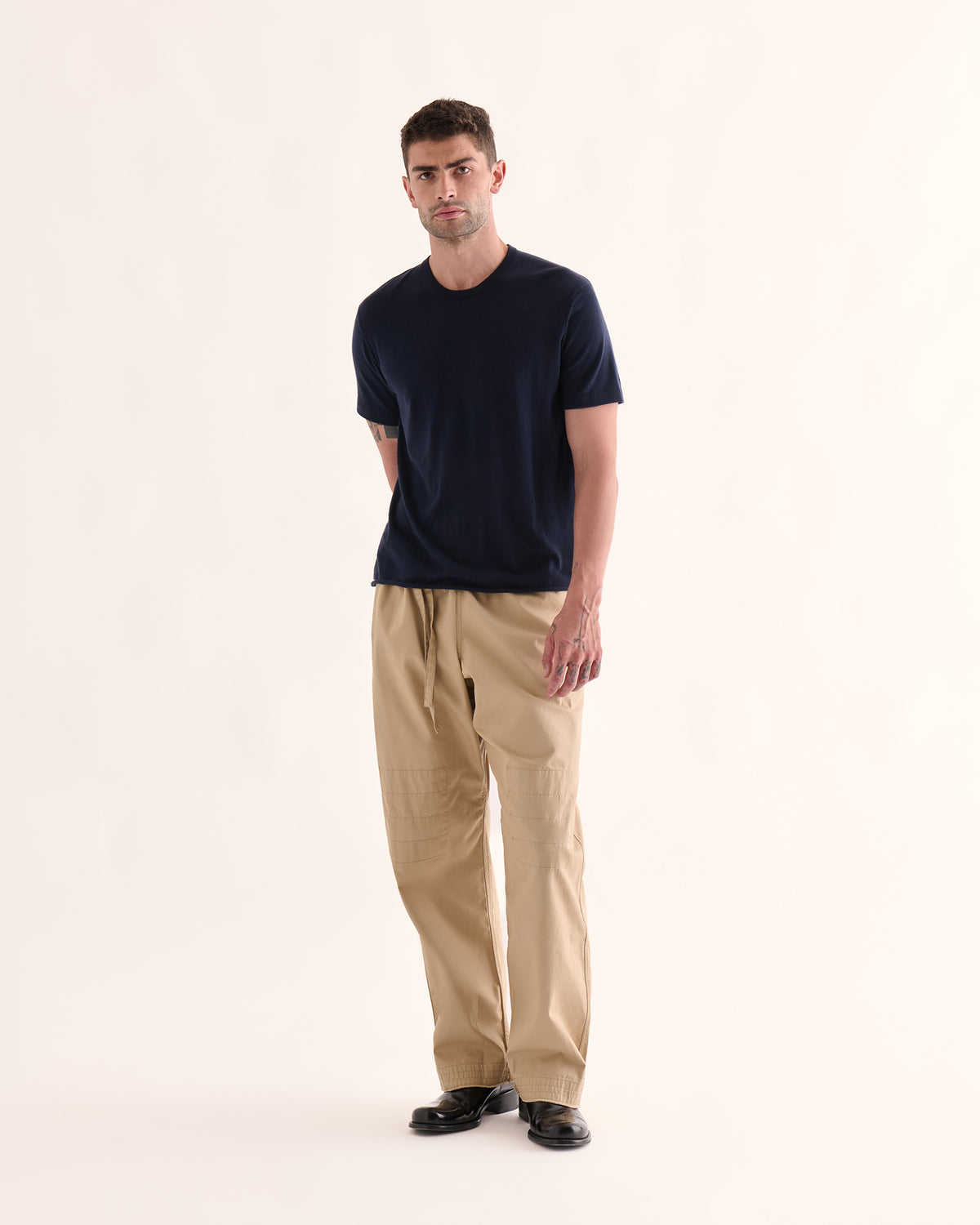Extra Fine Merino Wool Crew Neck Tee - Midnight