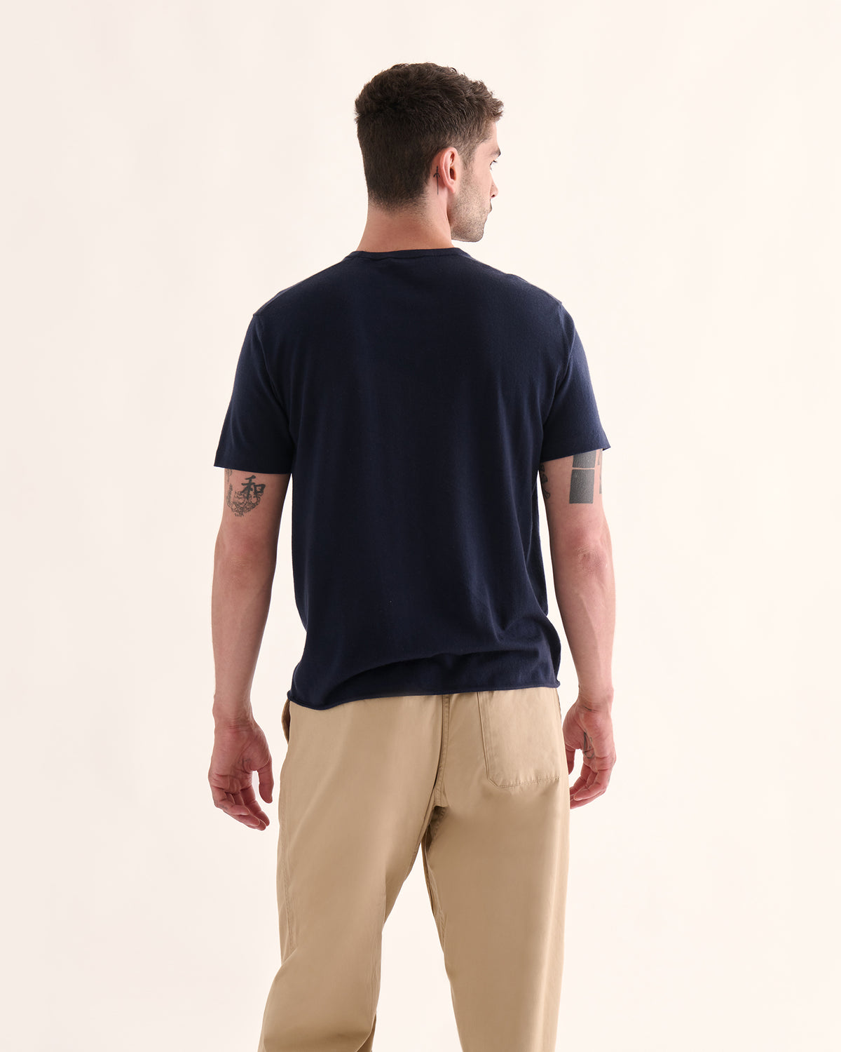Extra Fine Merino Wool Crew Neck Tee - Midnight