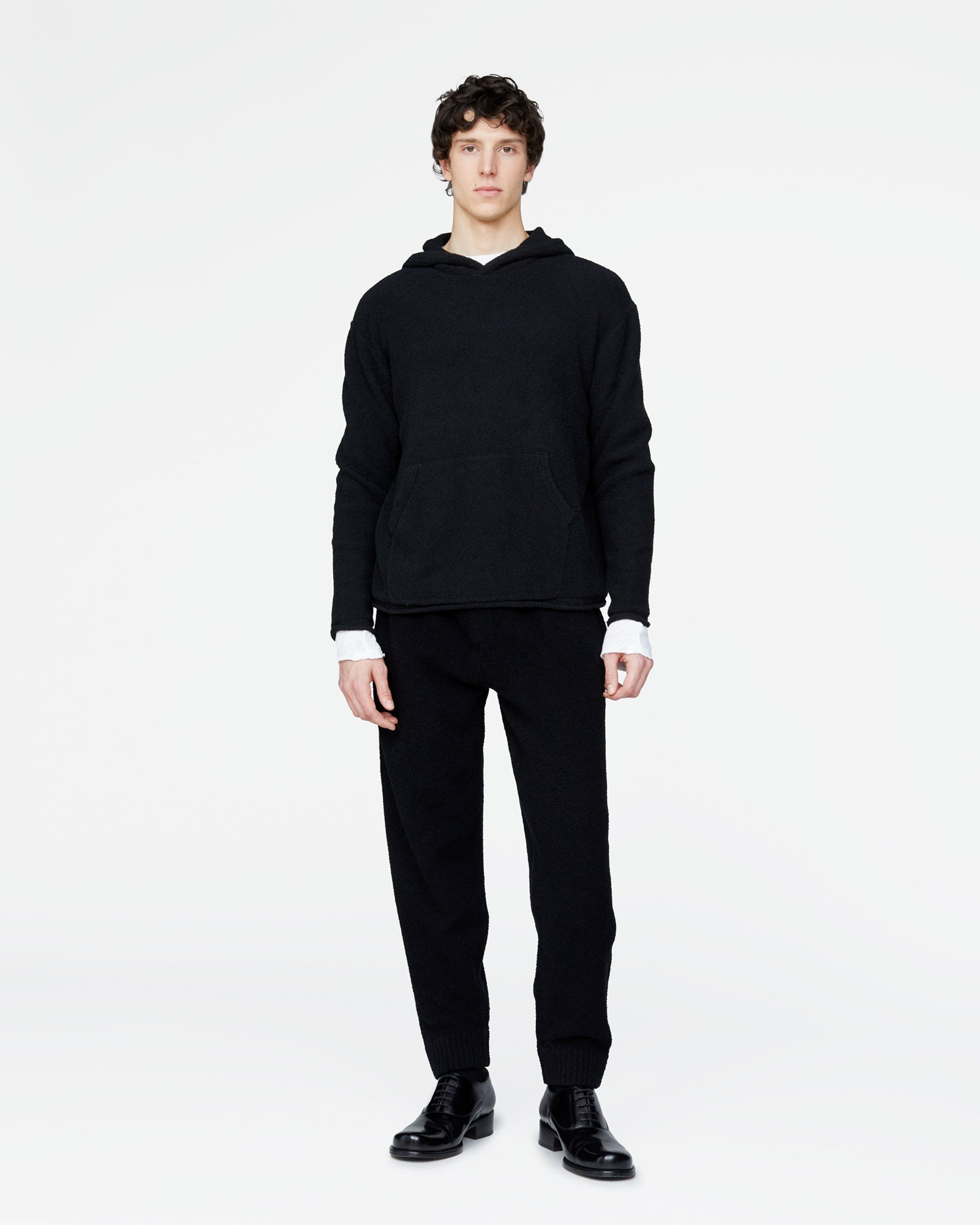 Boucle Boho Hoodie - Black