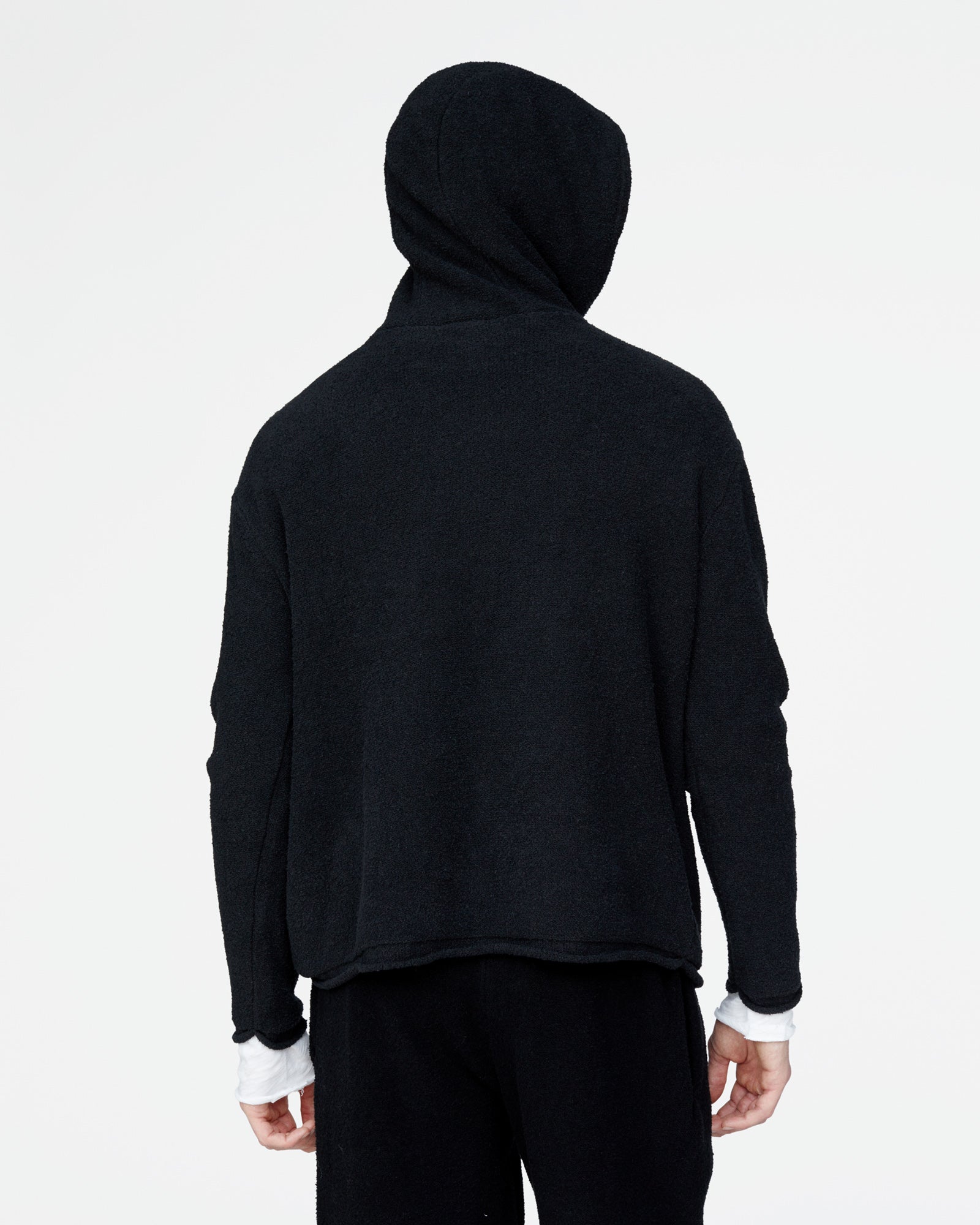 Boucle Boho Hoodie - Black