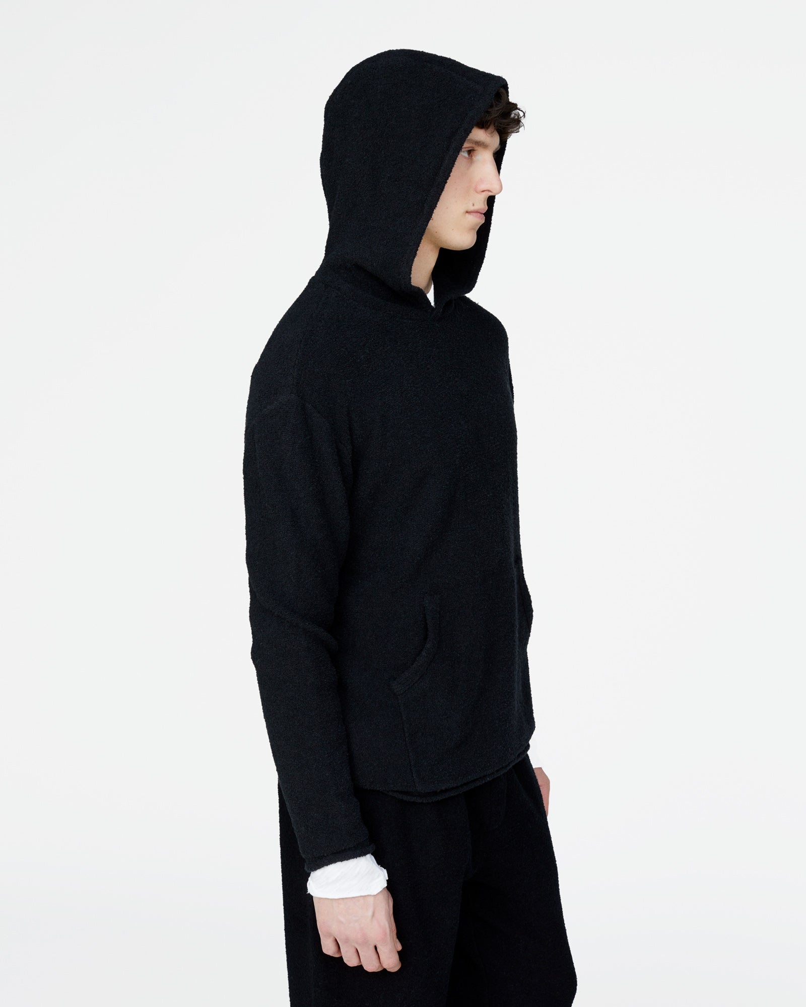 Boucle Boho Hoodie - Black