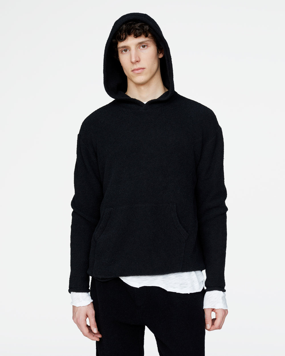 Boucle Boho Hoodie - Black