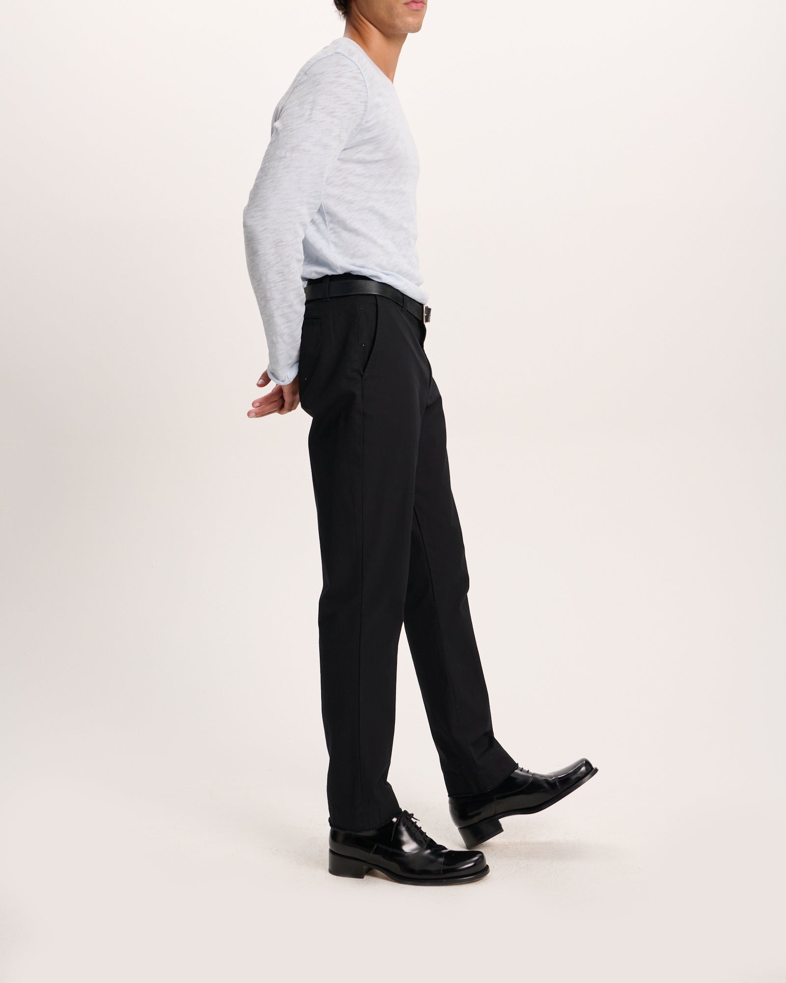 Cotton Twill Chino Pant - Black