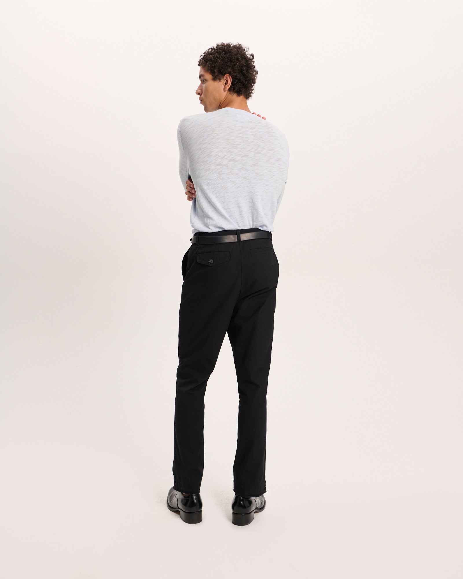 Cotton Twill Chino Pant - Black