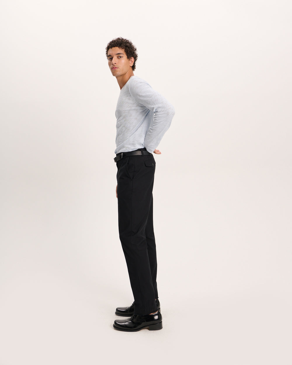 Cotton Twill Chino Pant - Black