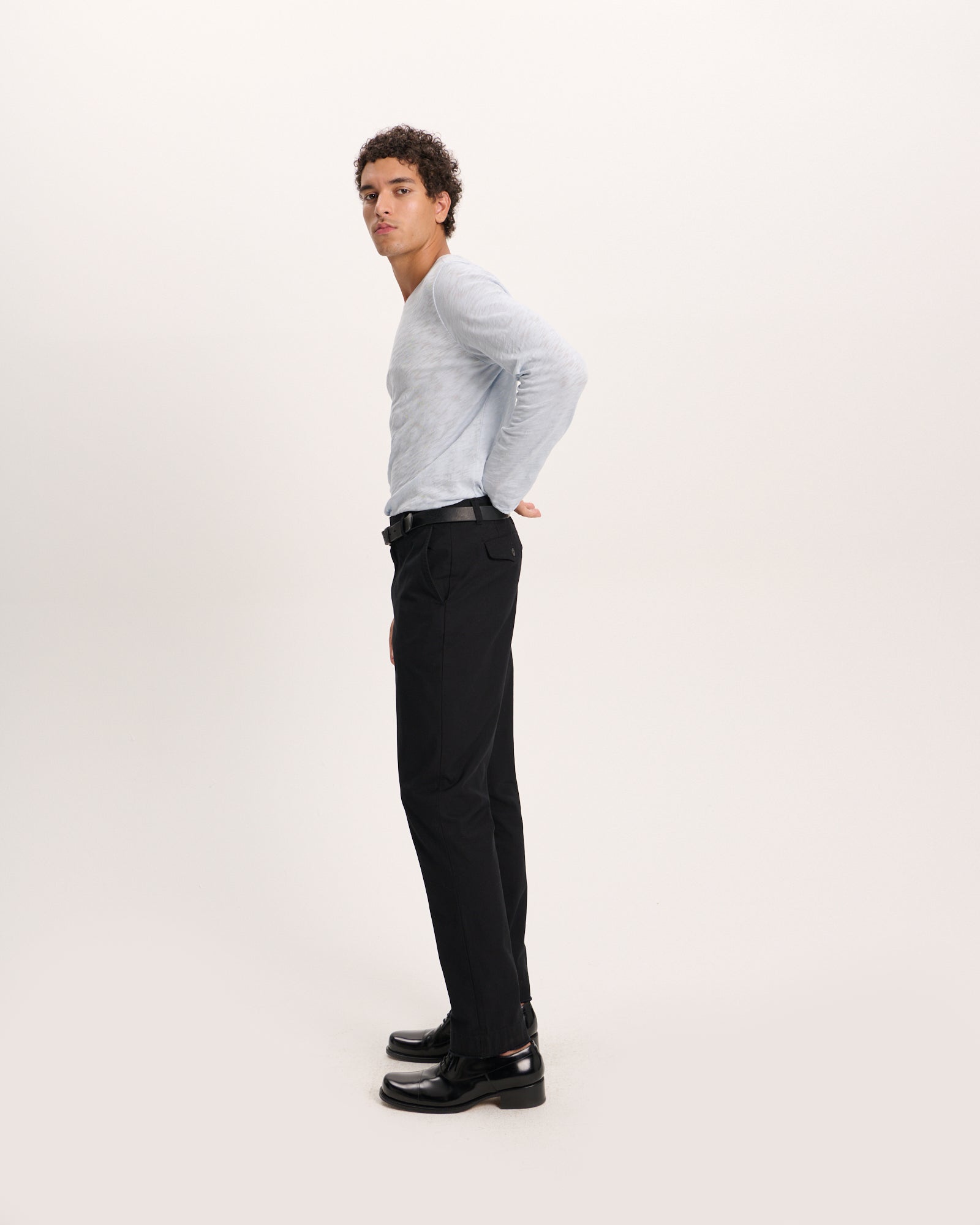 Cotton Twill Chino Pant - Black