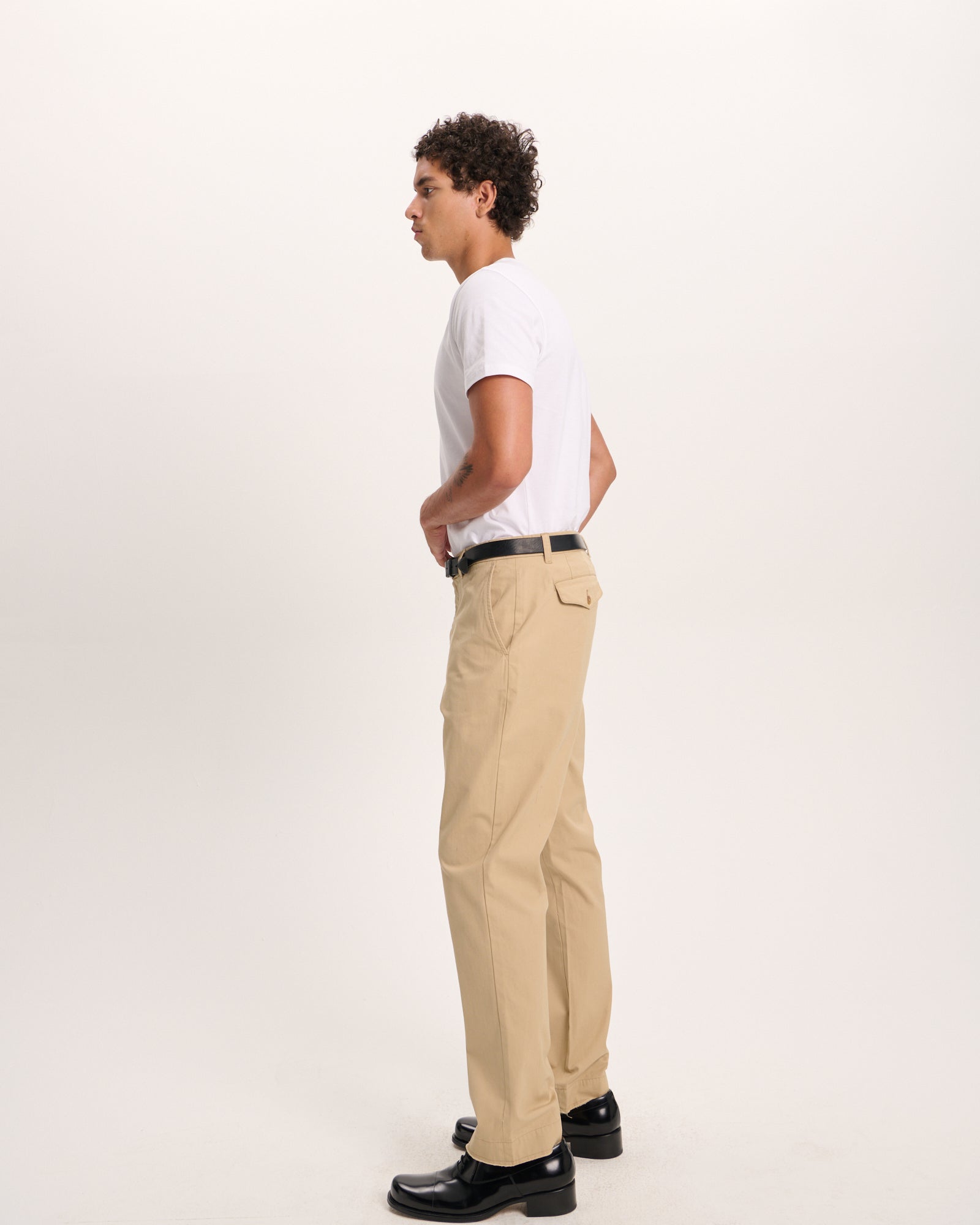 Cotton Twill Chino Pant - Khaki