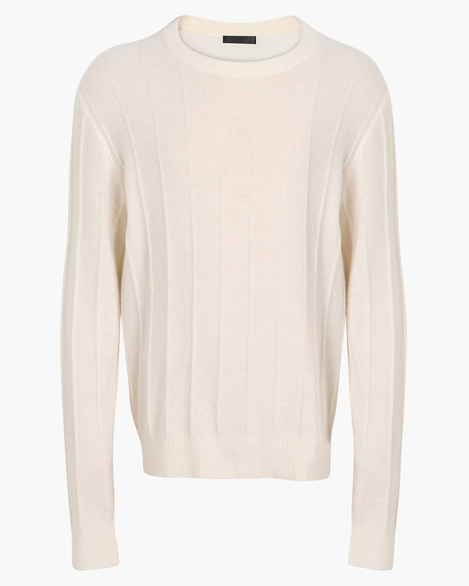 Wide Rib Crew Neck Sweater - Chalk