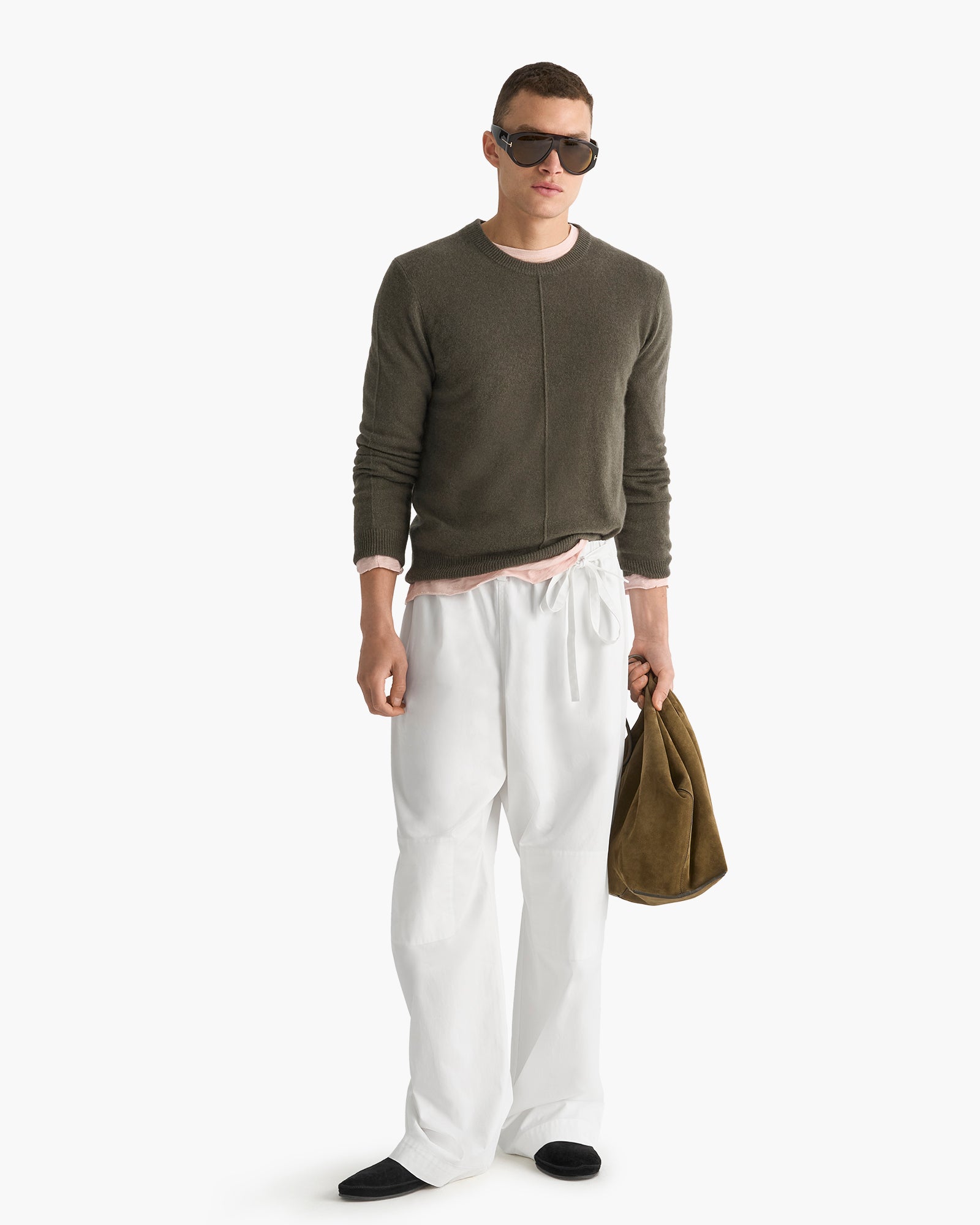Cashmere Crew Neck Sweater - Fatigue