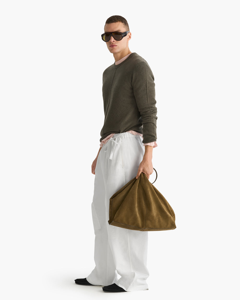 Cashmere Crew Neck Sweater - Fatigue