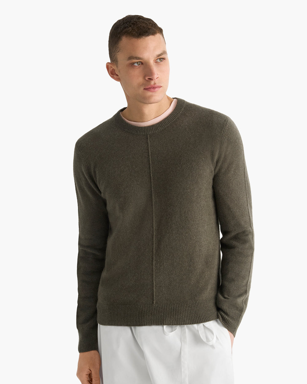 Cashmere Crew Neck Sweater - Fatigue