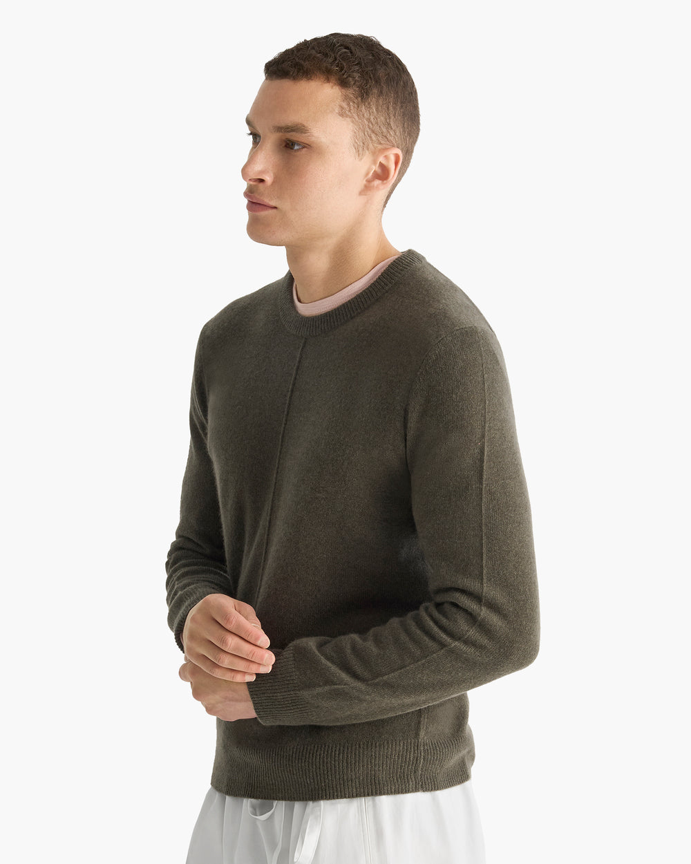 Cashmere Crew Neck Sweater - Fatigue