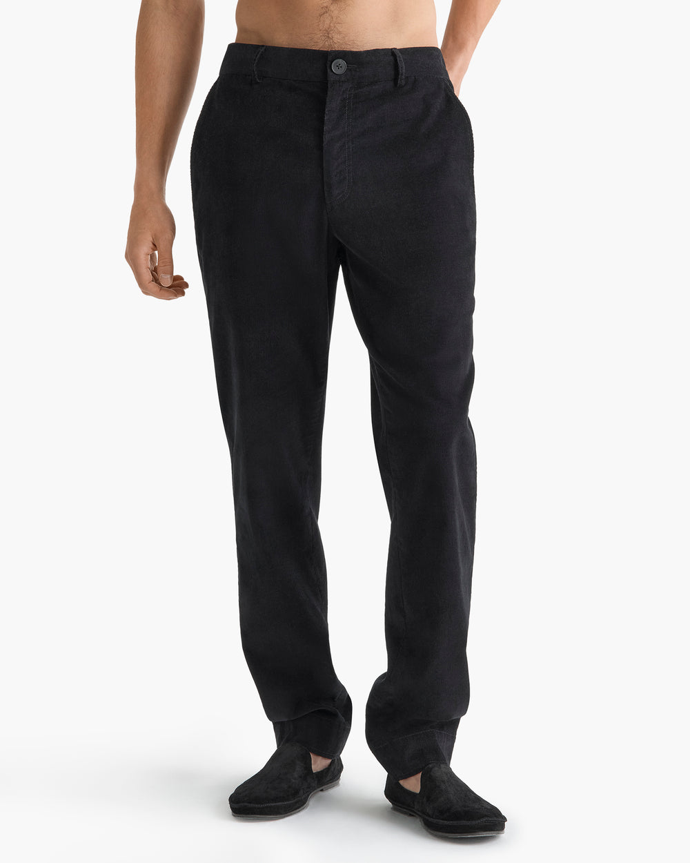 Corduroy Straight Leg Pant - Black