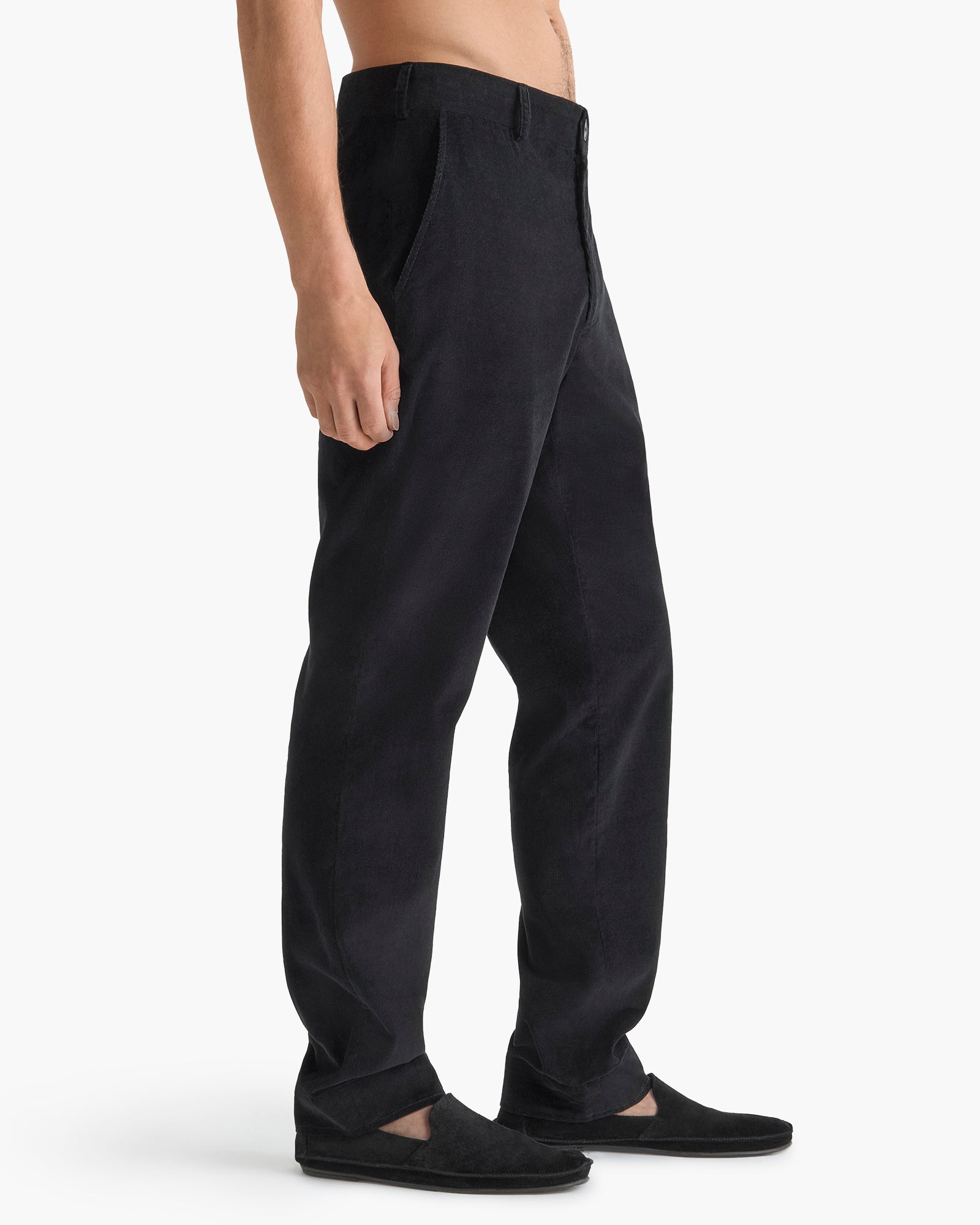 Corduroy Straight Leg Pant - Black
