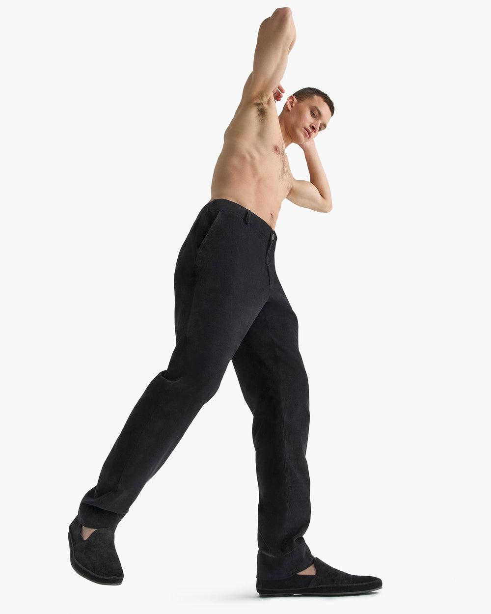 Corduroy Straight Leg Pant - Black